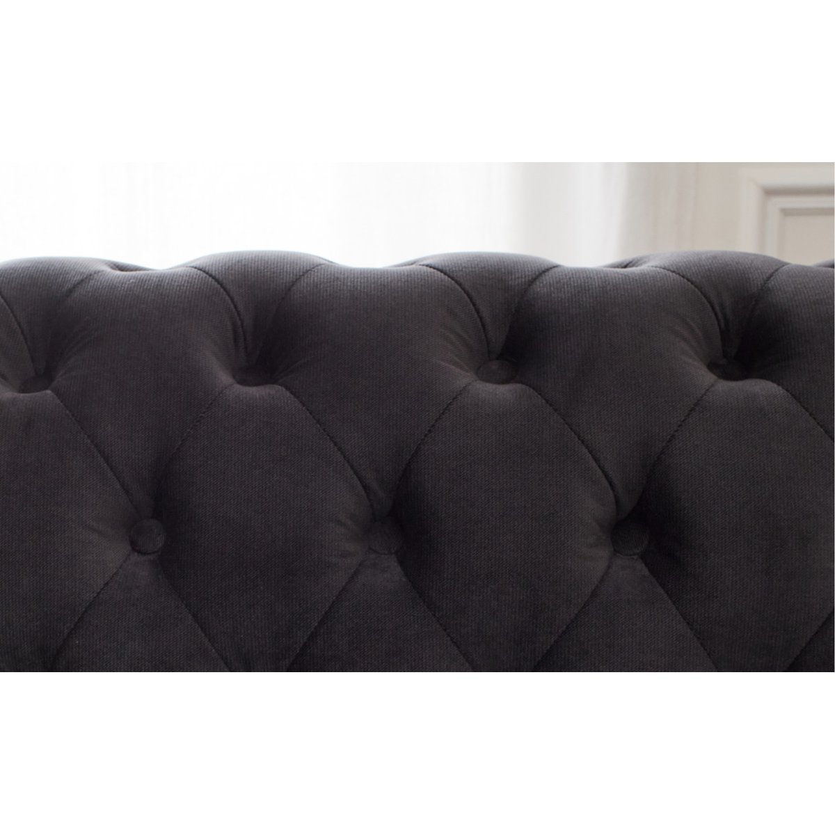 Canapé Chesterfield 3 places - WILLIAM gris foncé, BEST MOBILIER