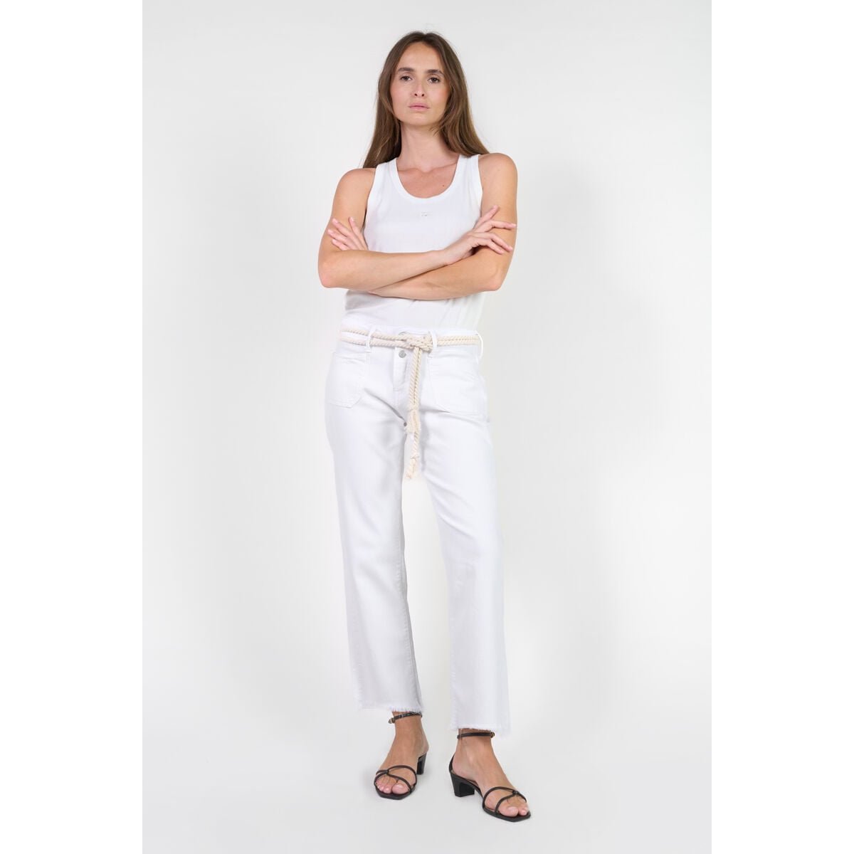 Jeans droite PRISKA, 7/8ème white, LE TEMPS DES CERISES