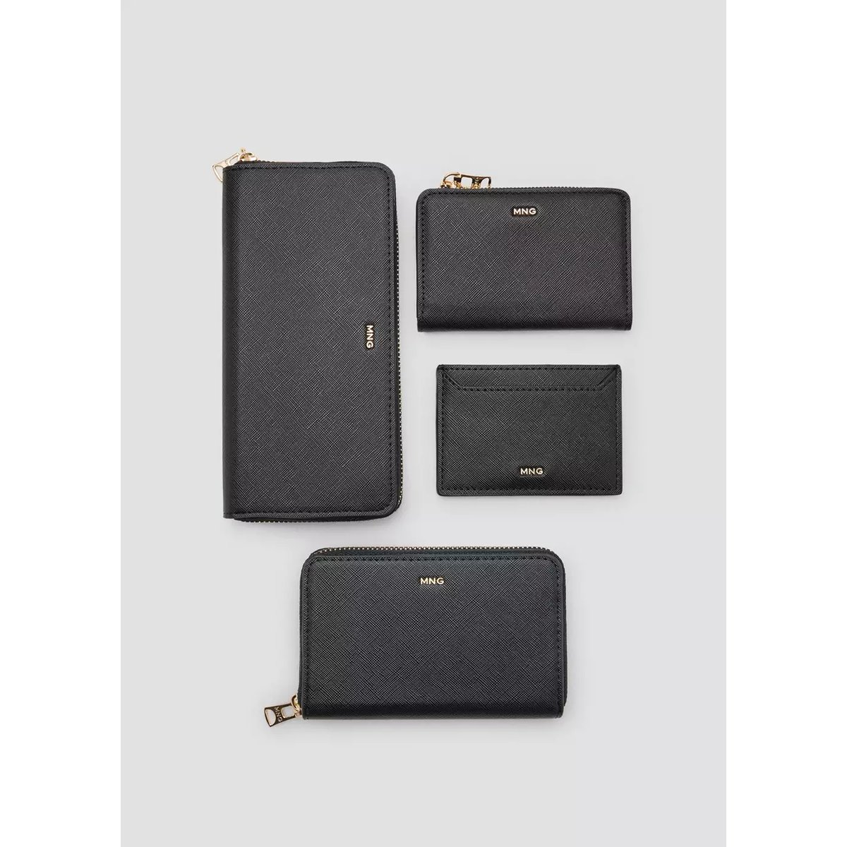 Portefeuille effet saffiano noir, MANGO