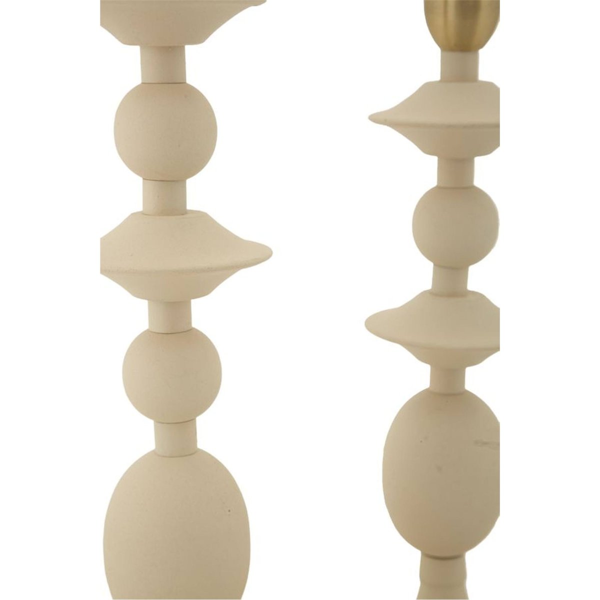 Bougeoirs en fer sculpturaux lot de 2 GLAM crème et doré, RECOLLECTION