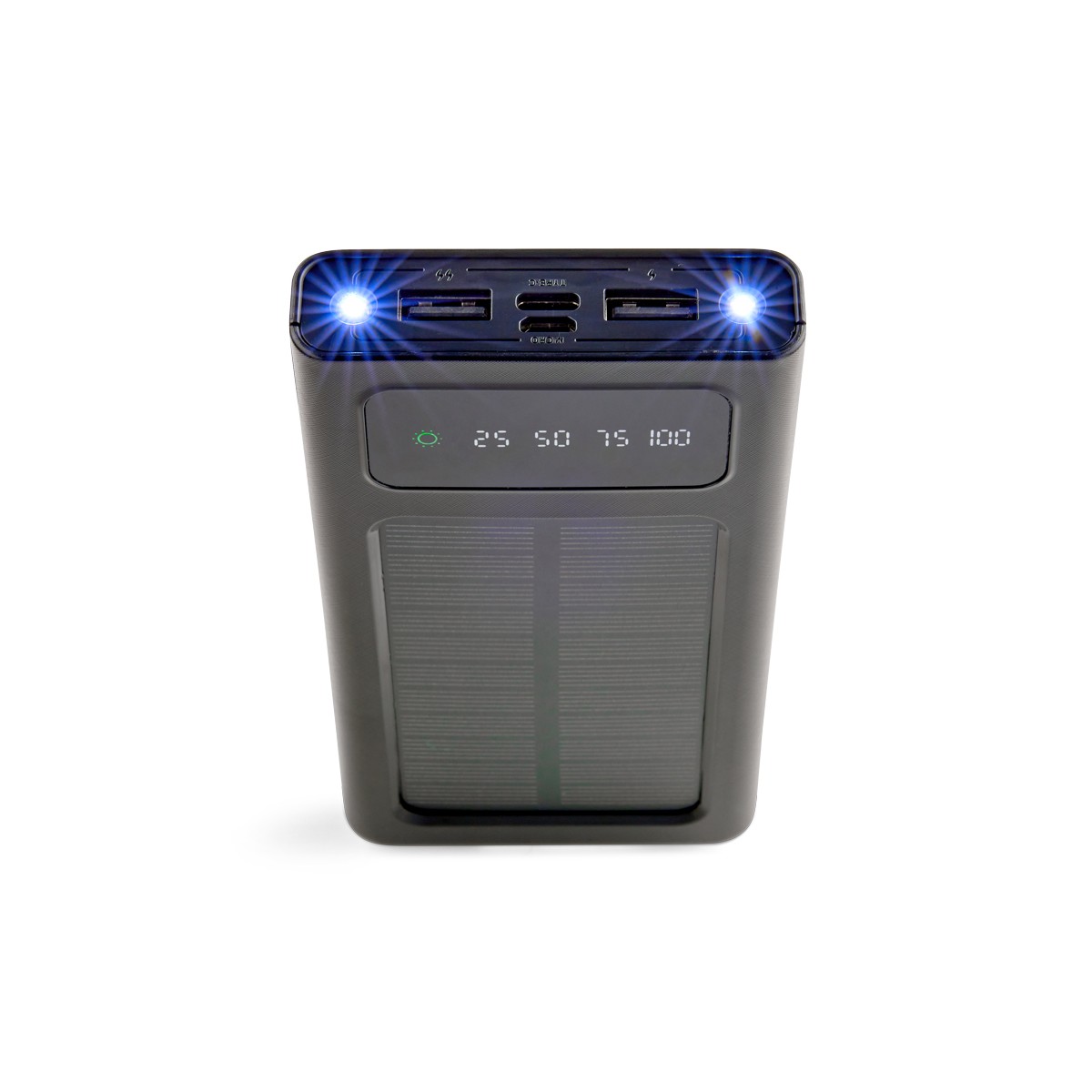 Batterie externe solaire 10 000 mAh noir, LIVOO