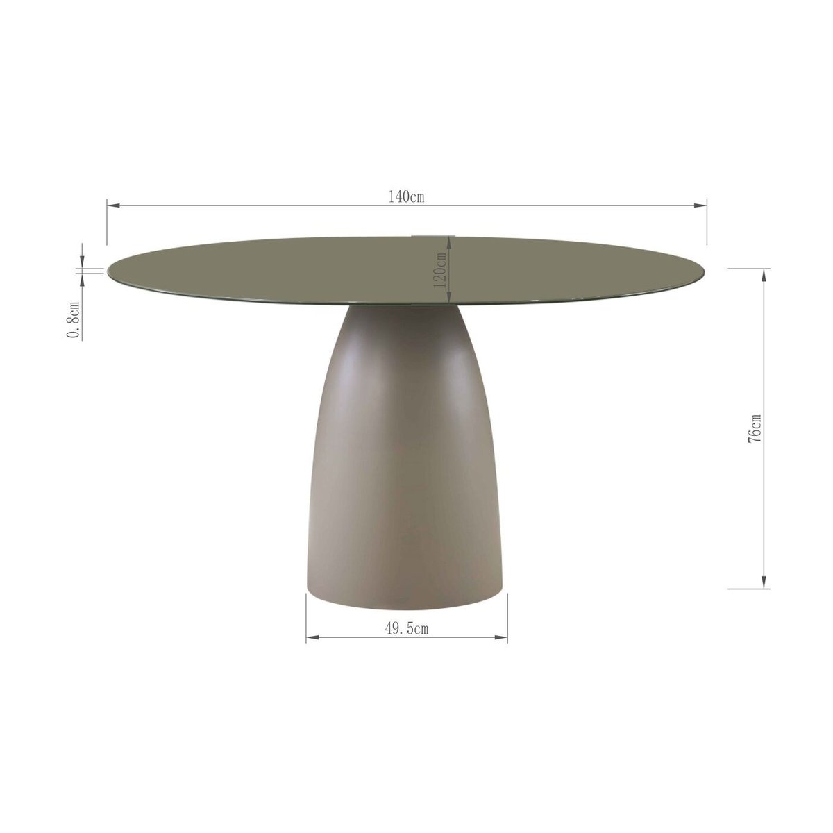 Table ovale en verre et acier, TERRY marron, KARE DESIGN