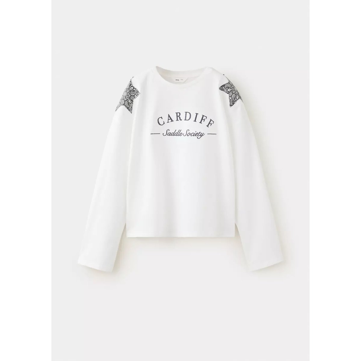 T-shirt détails imprimés blanc cassé, MANGO KIDS