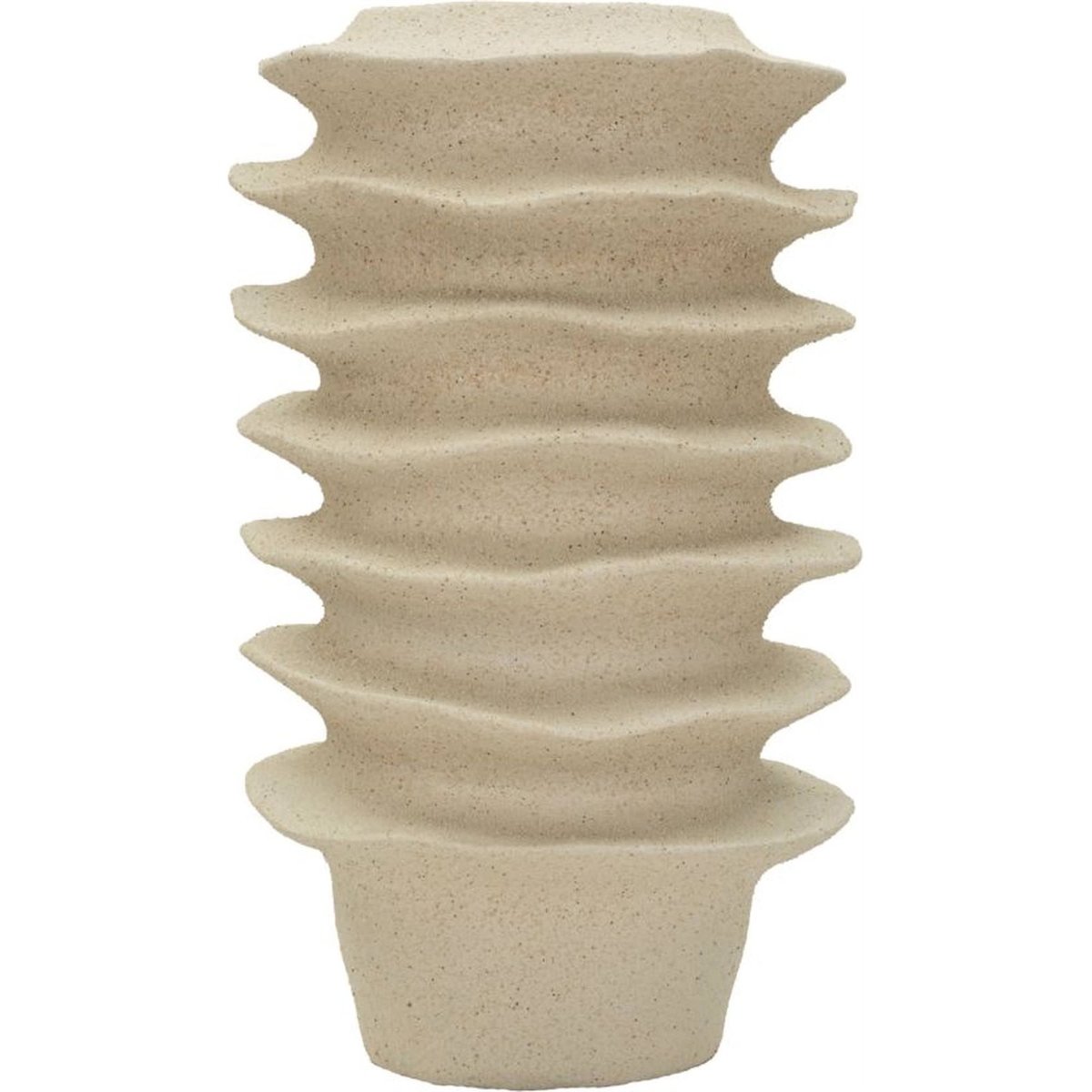 Vase sculptural à relief ondulé esprit japandi sable, RECOLLECTION