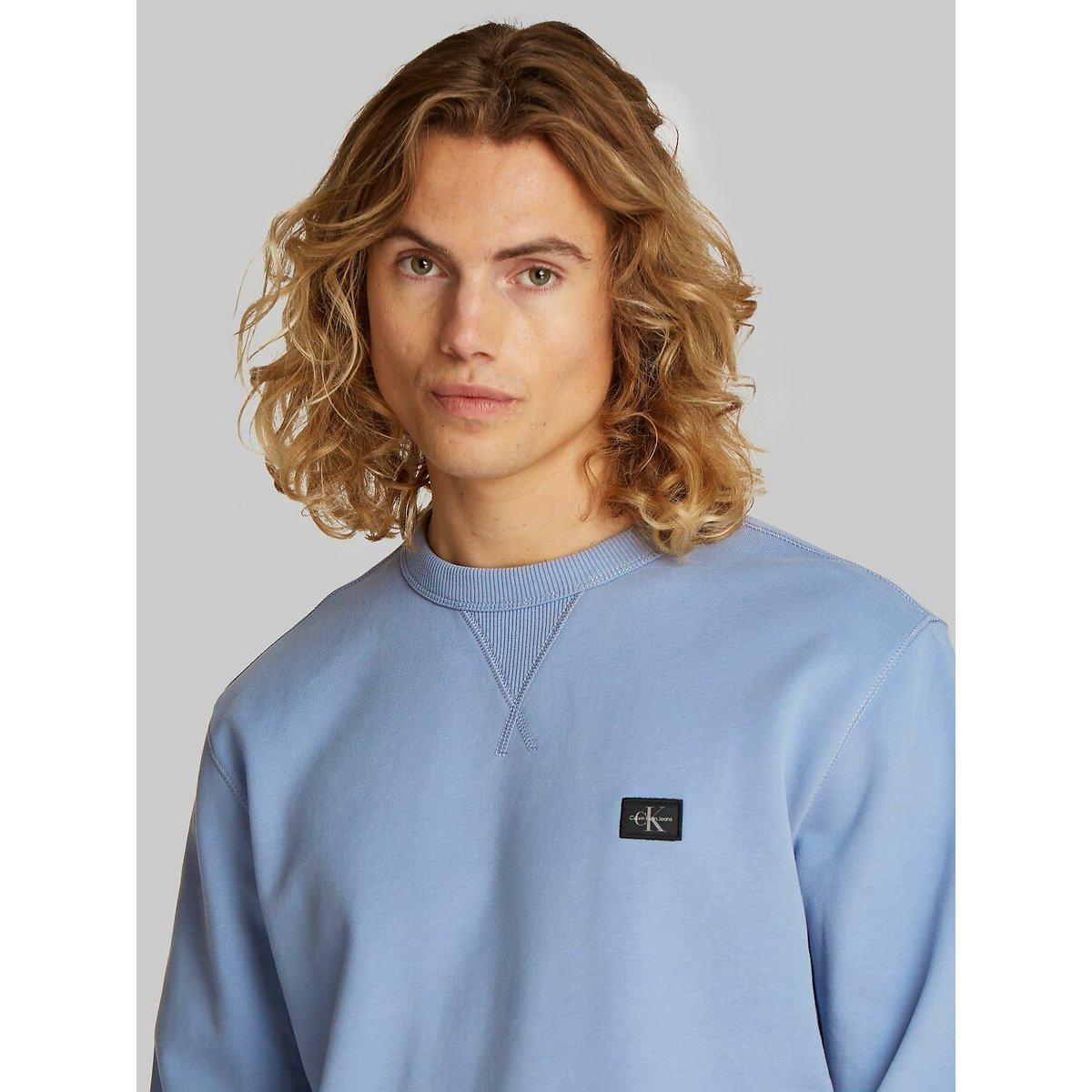 Sweater met ronde hals grijsblauw, CALVIN KLEIN JEANS