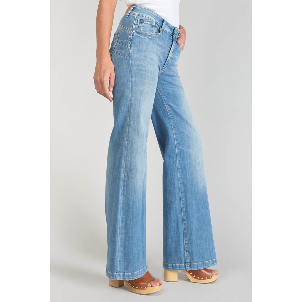 Jeans flare PULP high flare, longueur 34 blue, LE TEMPS DES CERISES