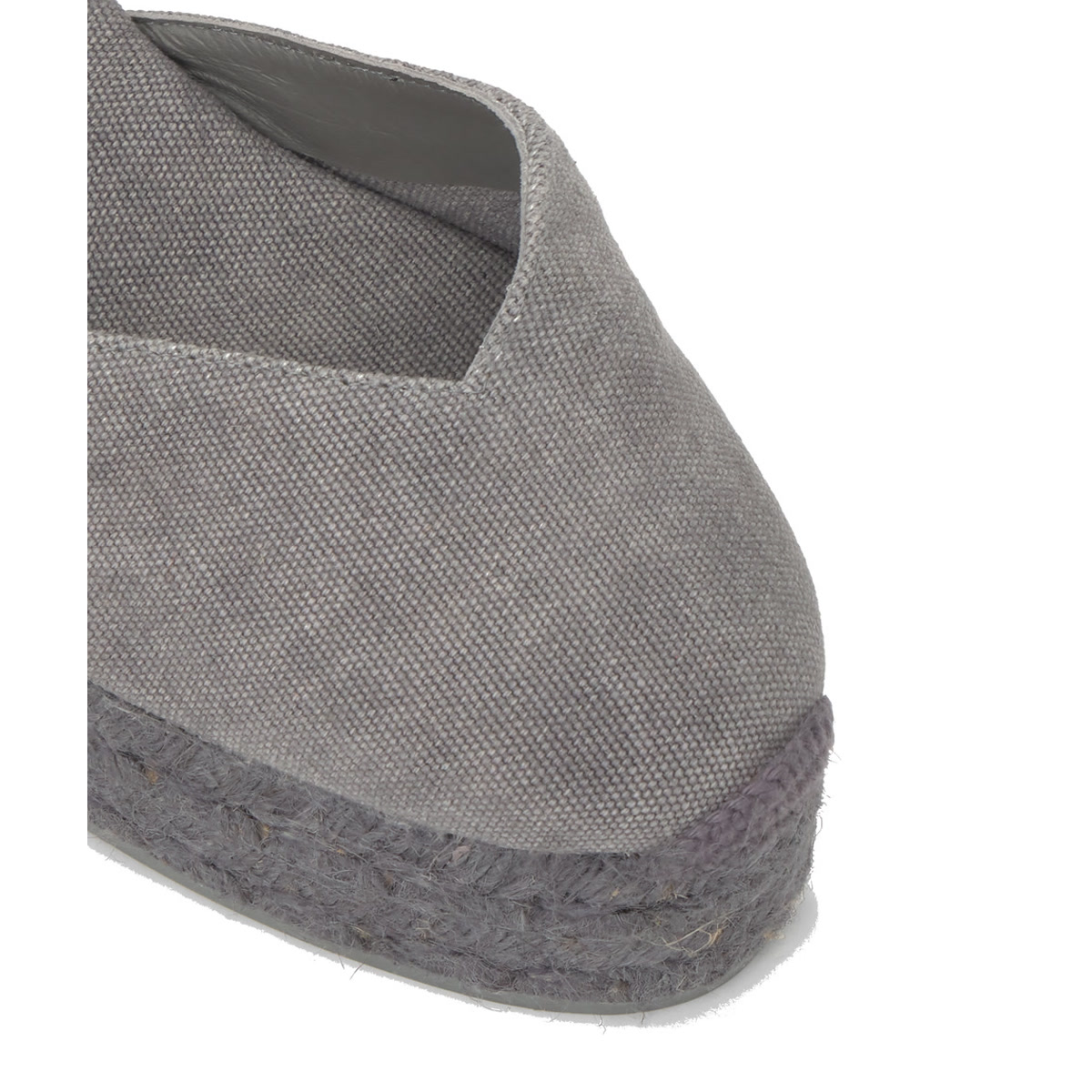 Espadrilles compensées à lacets en coton bio CHIARA gris, CASTANER