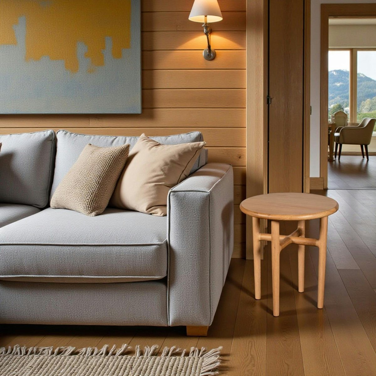 Bout de canapé moderne en chêne clair DERBY bois naturel, PIER IMPORT