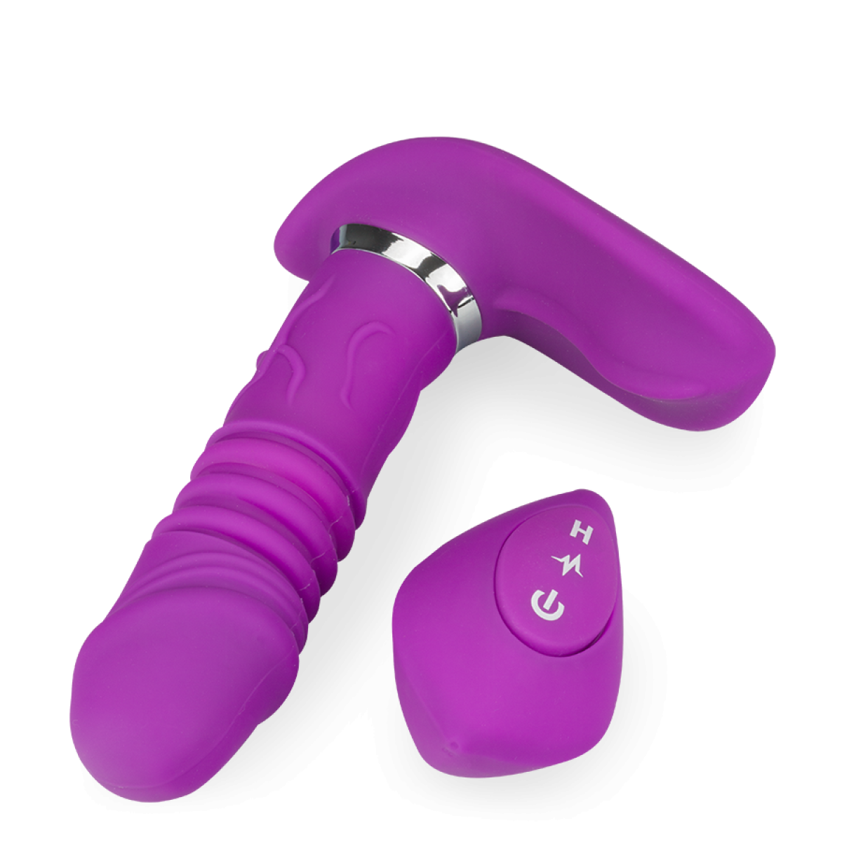 Vibromasseur et va-et-vient télécommandé Groova - Vibromasseur femme et couple violet, LOVE AND VIBES