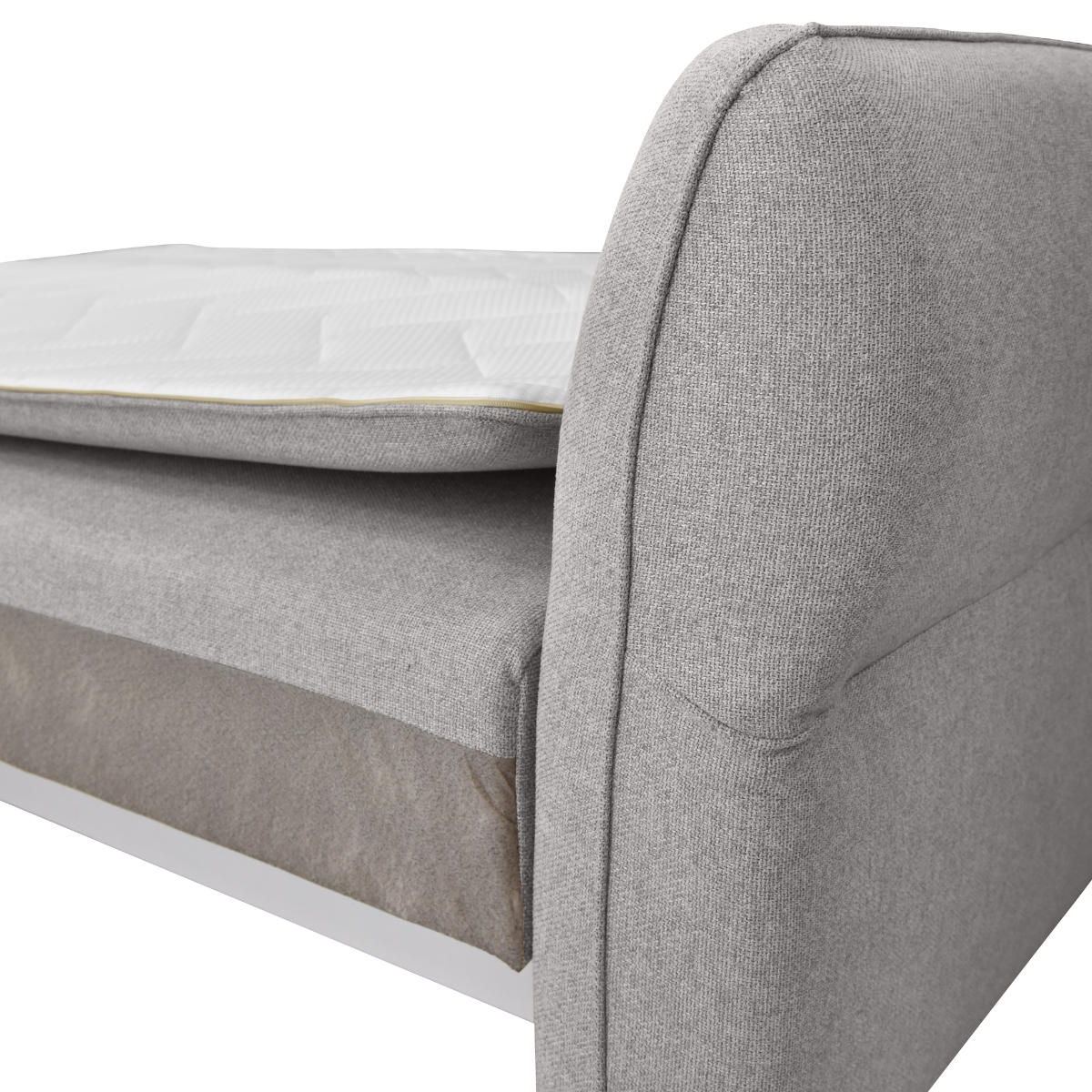 Canapé lit 3 places avec coffre et matelas L238 cm - LAGOS gris, CALICOSY