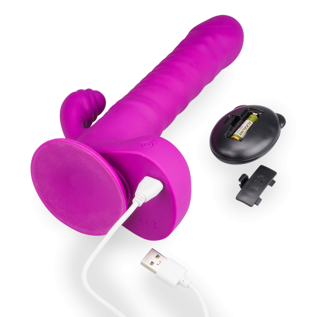 Vibro gode rabbit va-et-vient à ventouse violet, LOVE AND VIBES
