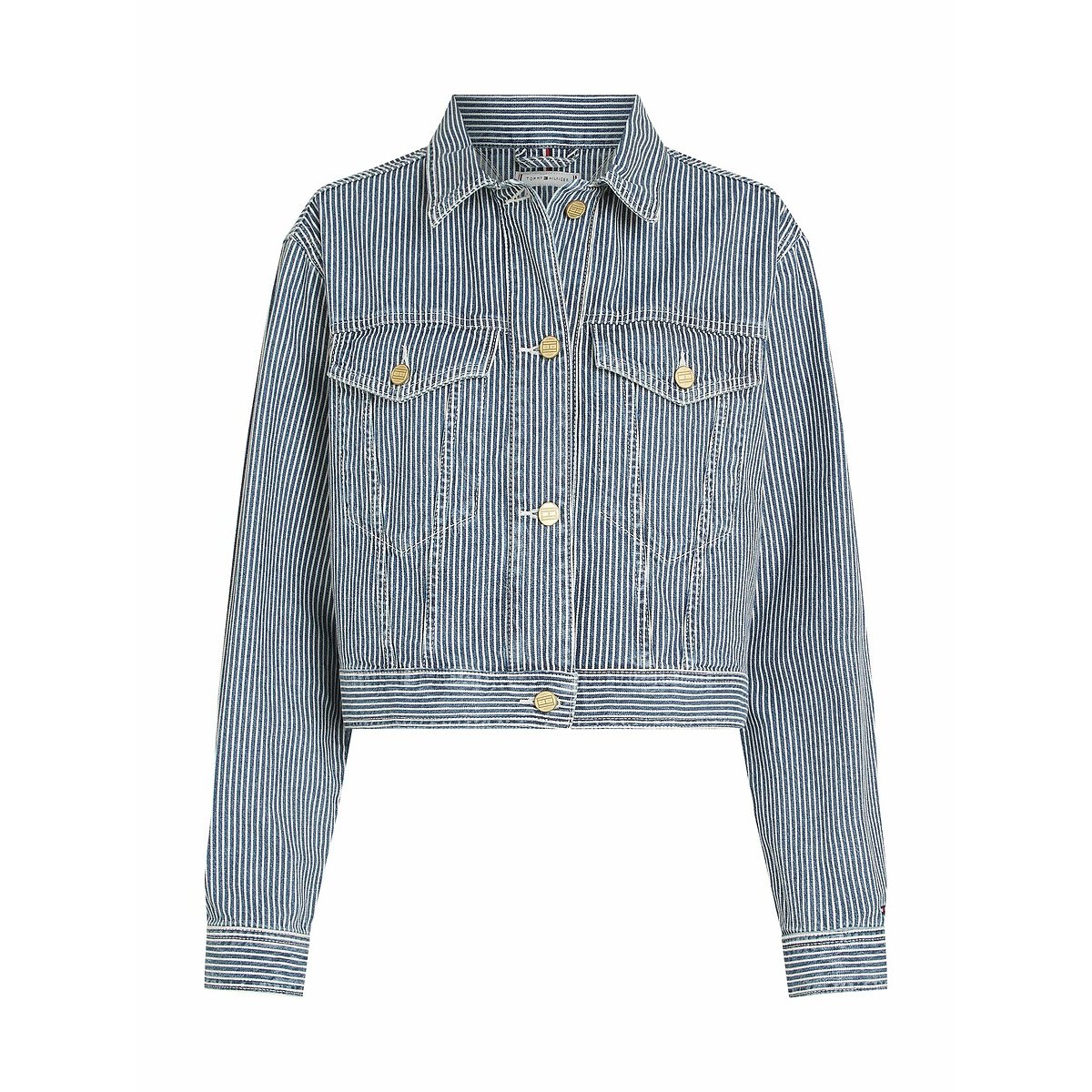 Kort gestreept jasje gestreept blauw, TOMMY HILFIGER