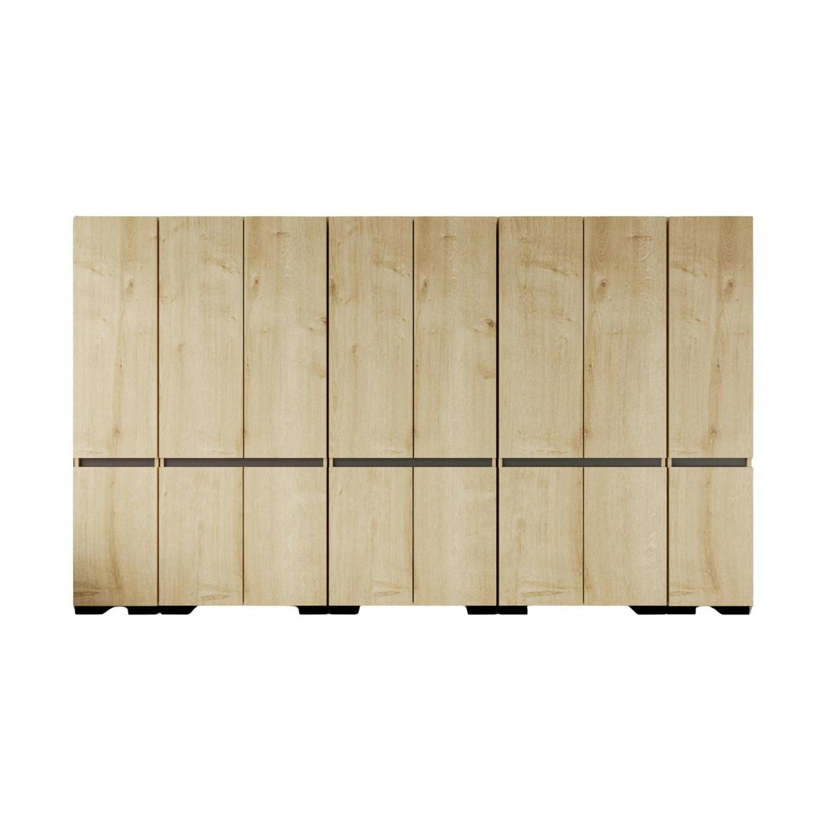 Dressing 16 portes décor chêne et anthracite 360 cm BYRON chêne, PIER IMPORT