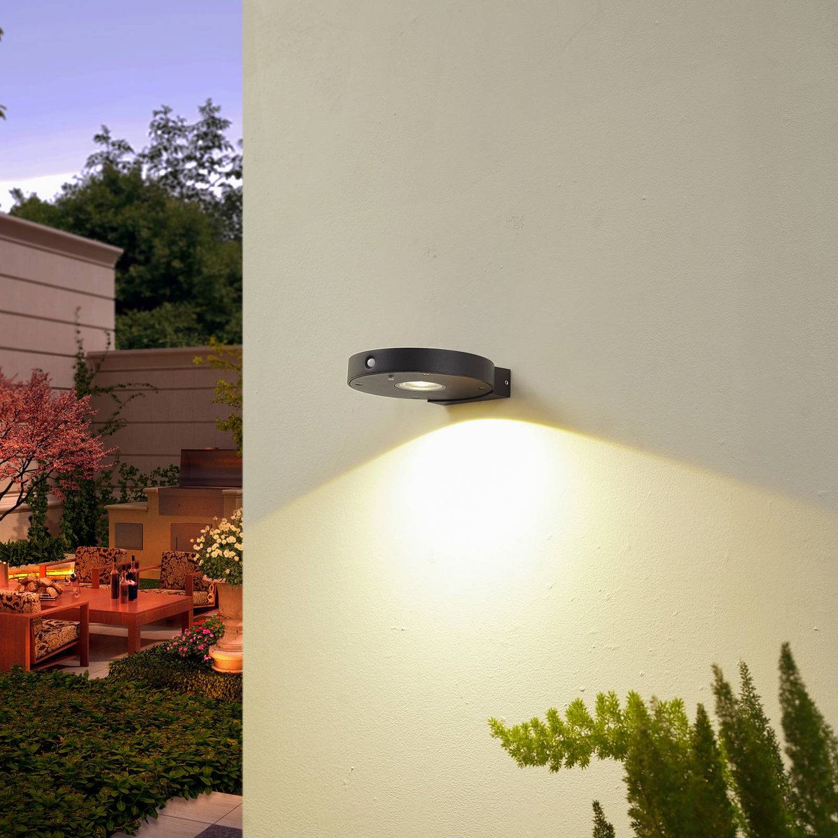 Lampe solaire extérieure en aluminiumLED noir, LUCANDE