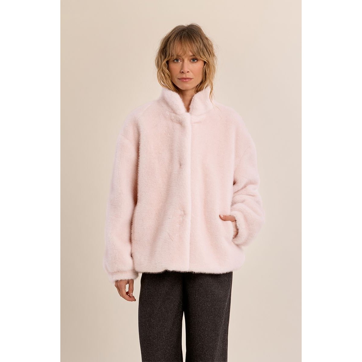 Veste imitation fourrure rose, MOLLY BRACKEN