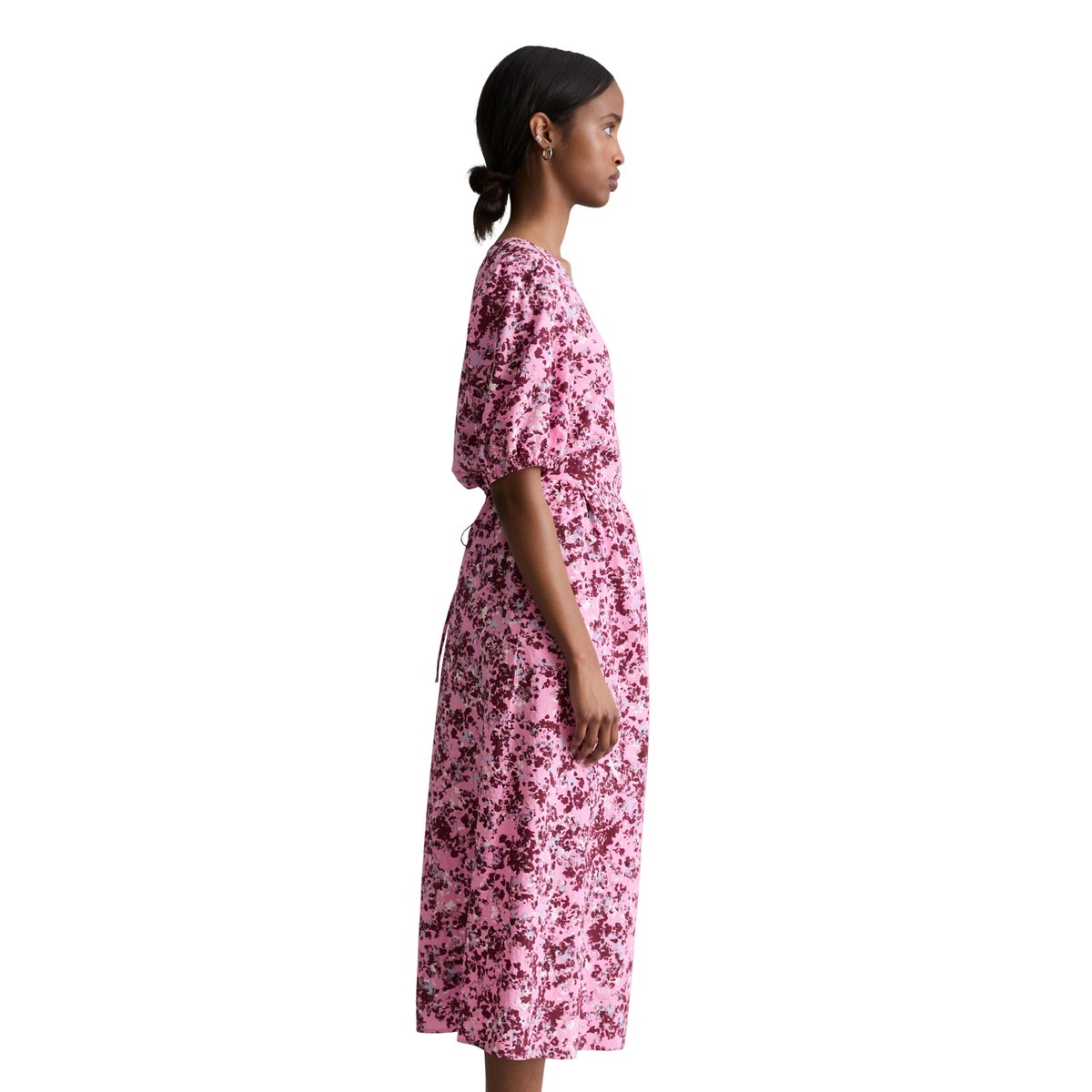 Robe imprimée relaxed en mélange de viscose avec effet froissé rose, MARC O’POLO DENIM