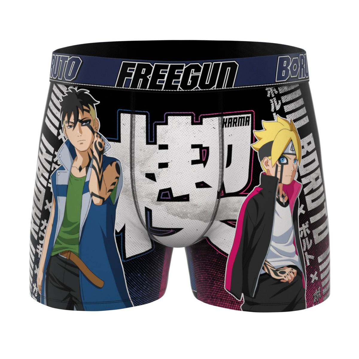 Lot De 3 Boxers Boruto noir/orange/gris, FREEGUN