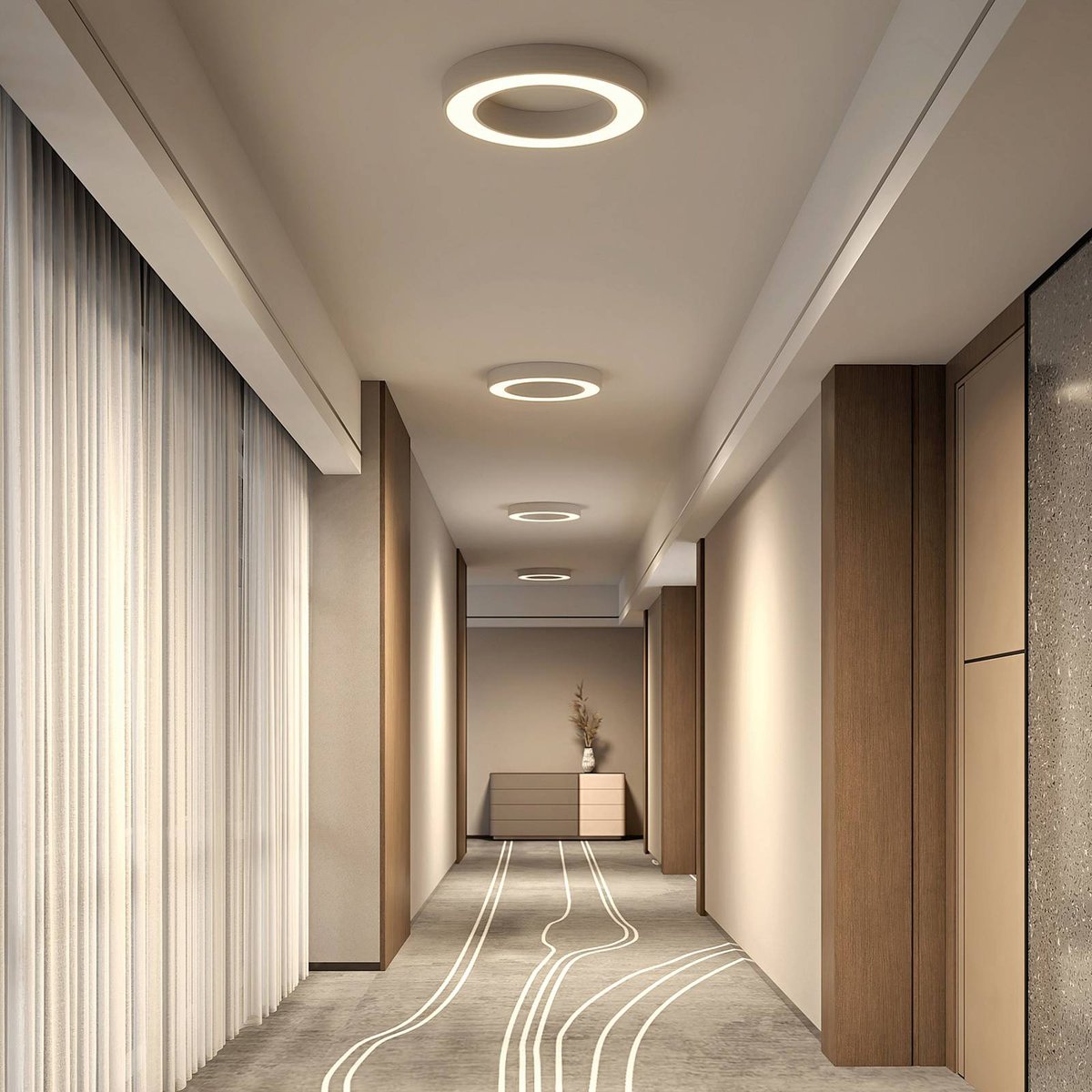 Plafonnier en aluminium moderneLED, Sharelyn blanc, ARCCHIO