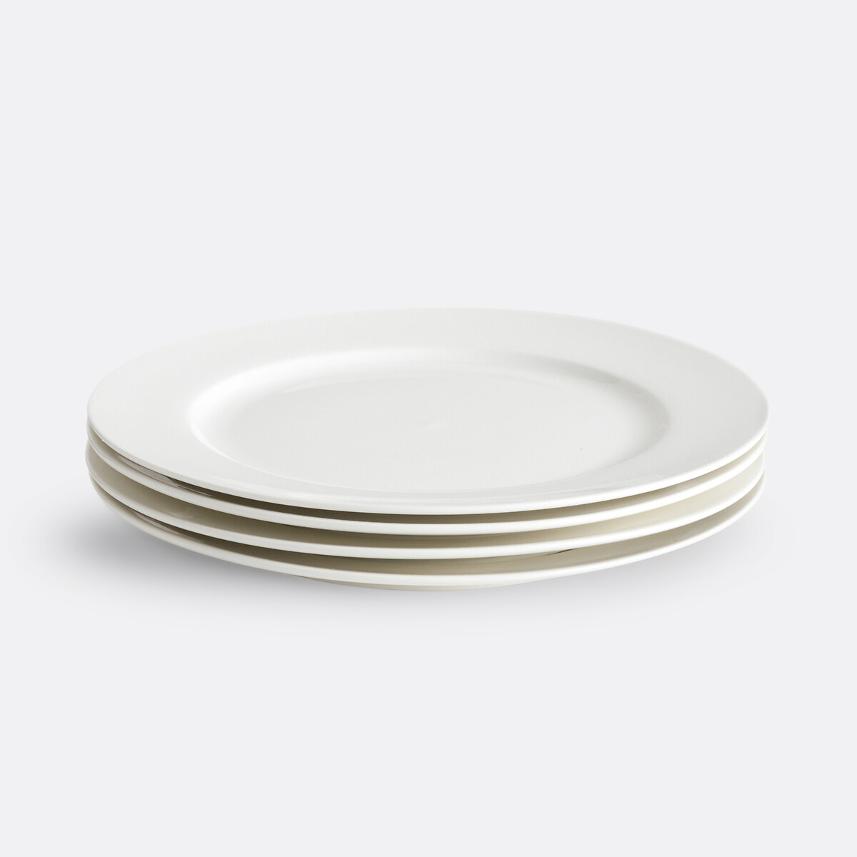 Lot de 4 assiettes plates en porcelaine, Ginny blanc, LA REDOUTE INTERIEURS