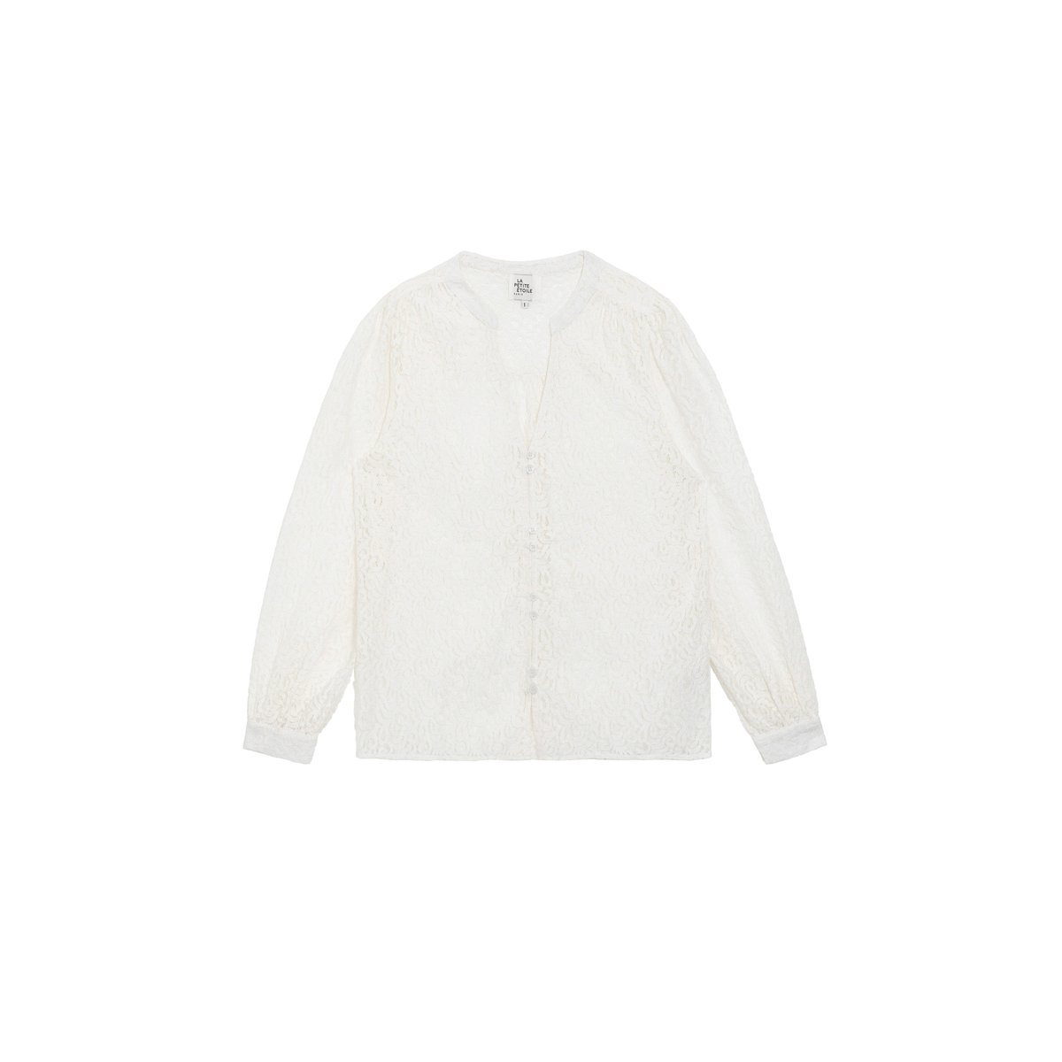 Blouse manches longues col v uni BLANDINE 11-ecru, LA PETITE ETOILE