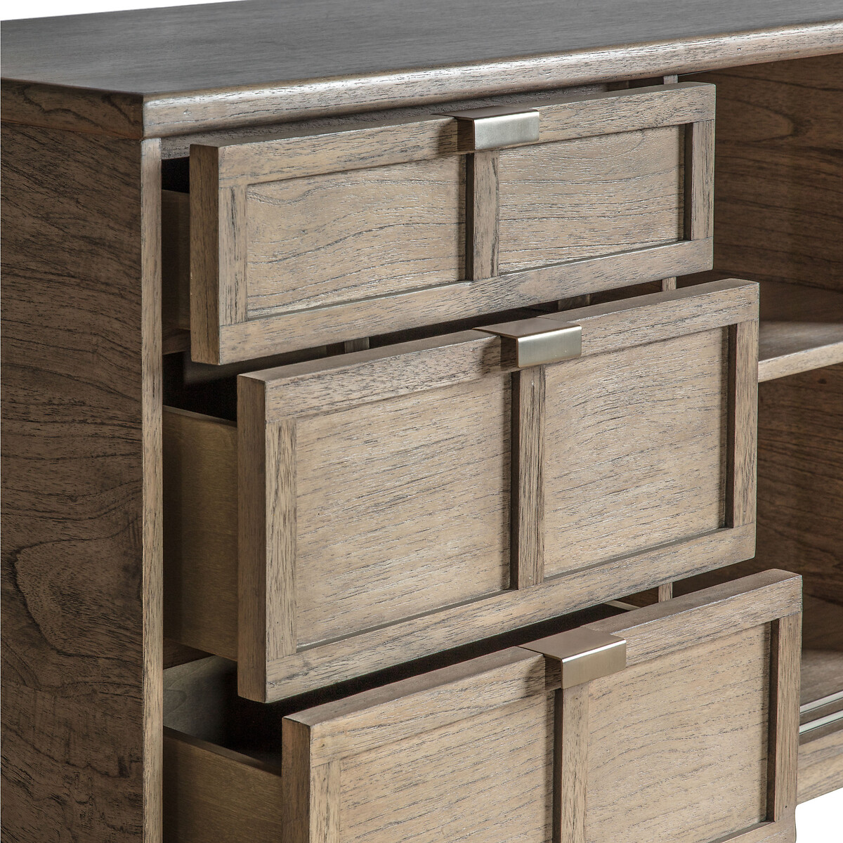 Bharhut Japandi Panelled Rattan Large 2 Door Sideboard wood, ÉDITÉ