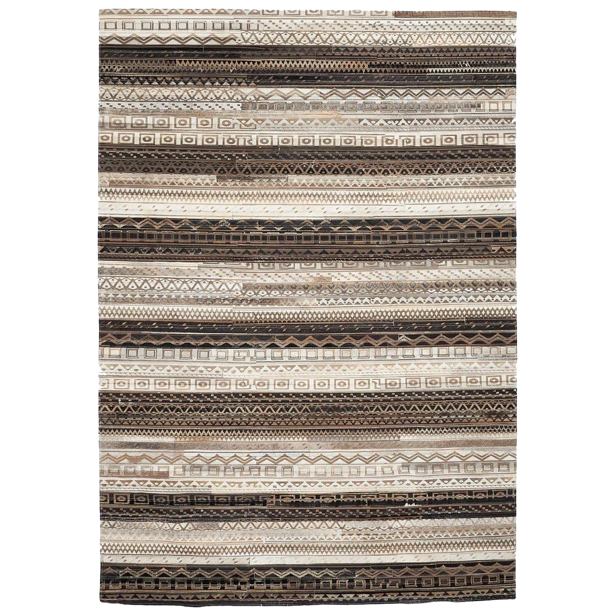 Tapis peau de vache ZAIRA, kilim fait main beige, UN AMOUR DE TAPIS