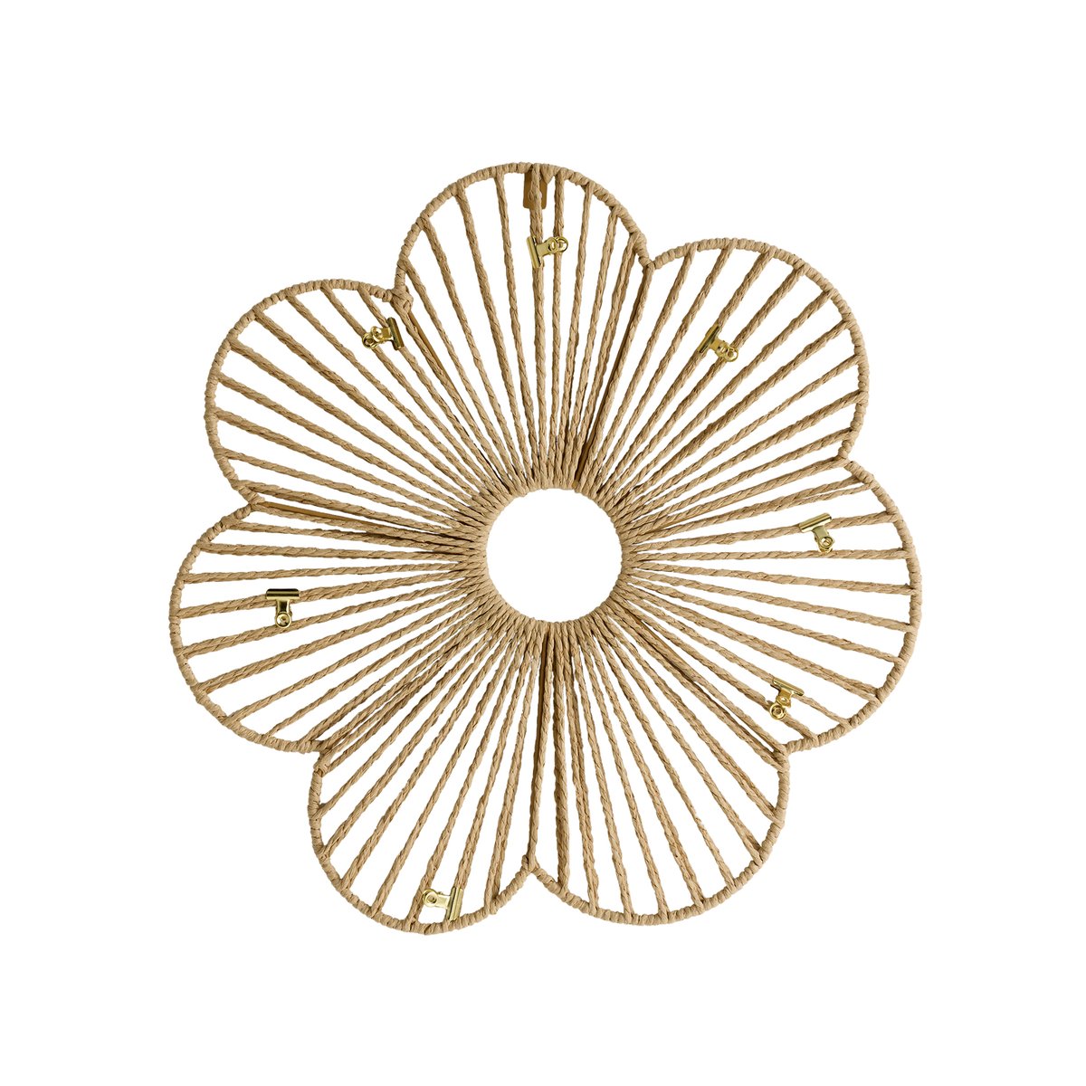Pêle-mêle fleur en corde de papier beige, VERTBAUDET