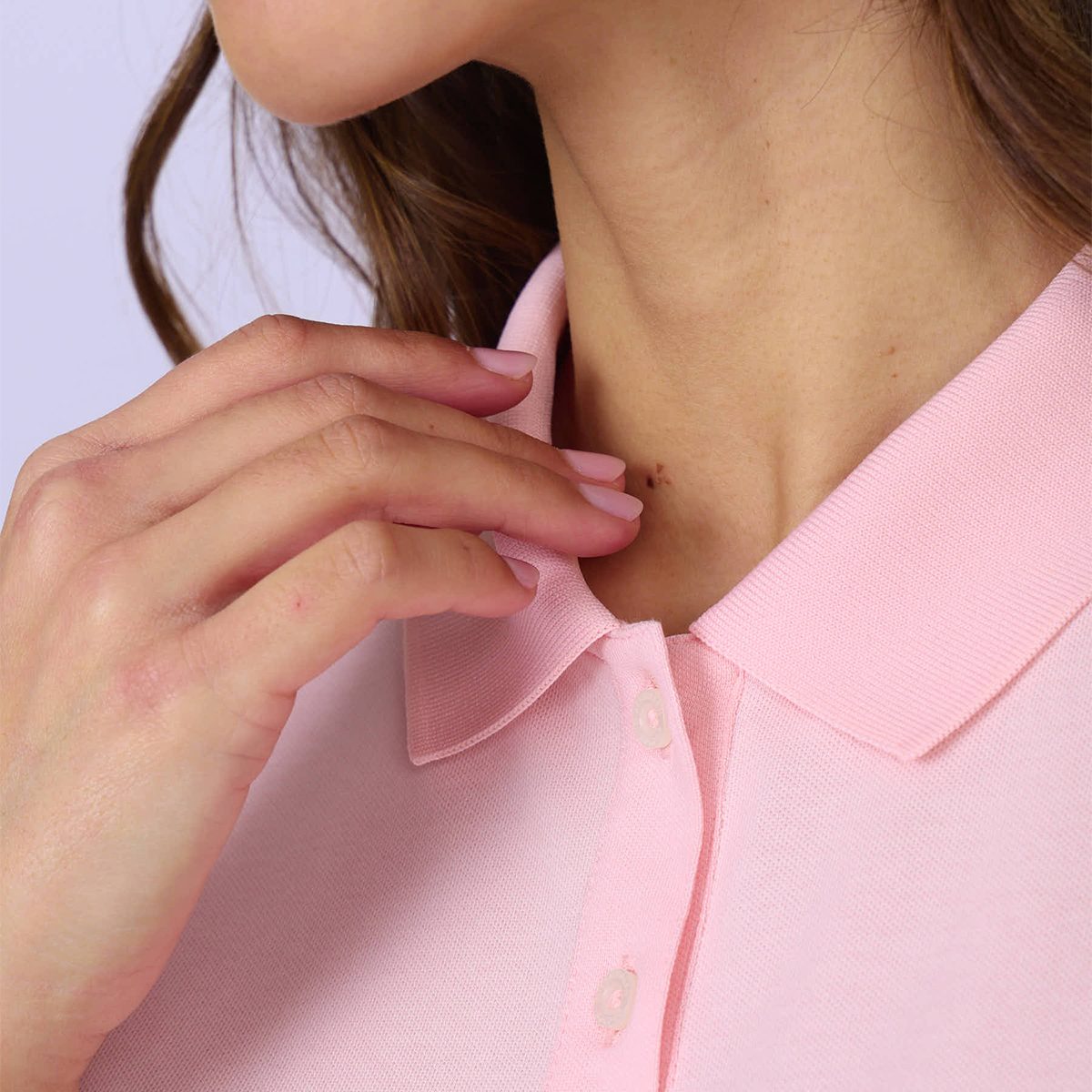 Polo Gaëlle rose pale, MISE AU GREEN