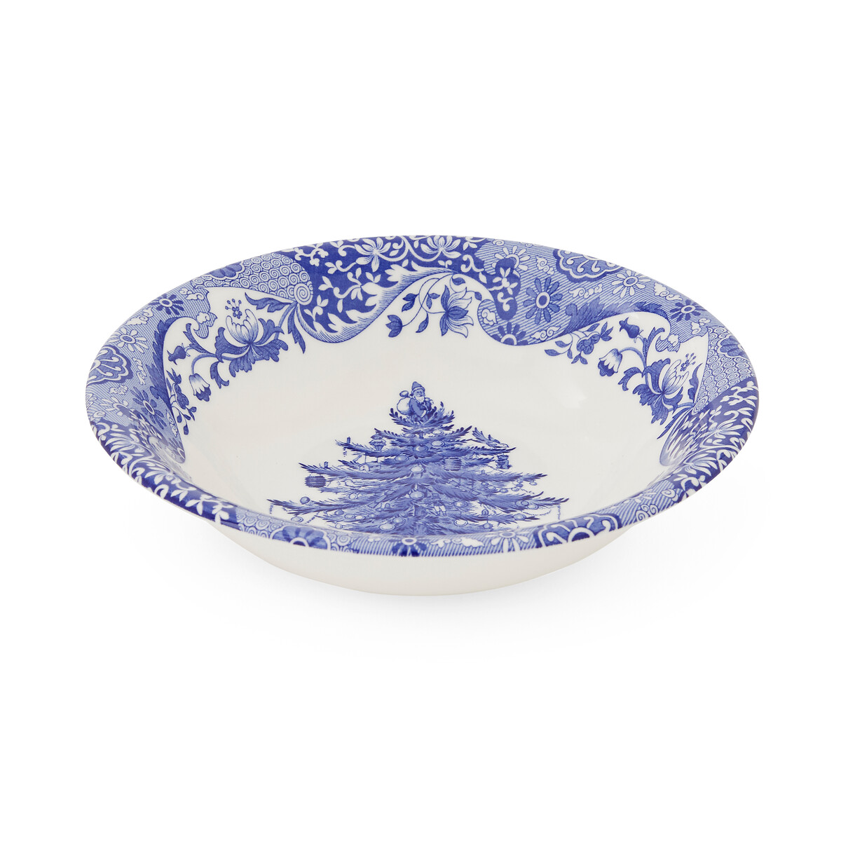 Set of 4 Blue Christmas Tree Cereal Bowls blue, SPODE