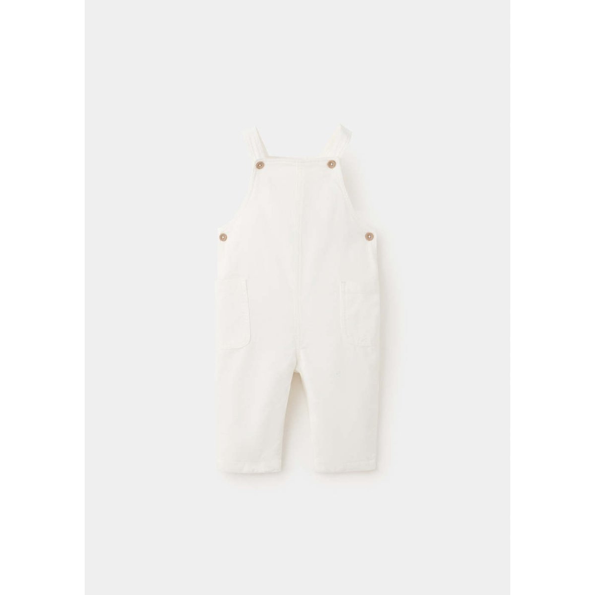 Salopette longue en velours côtelé blanc cassé, MANGO BABY