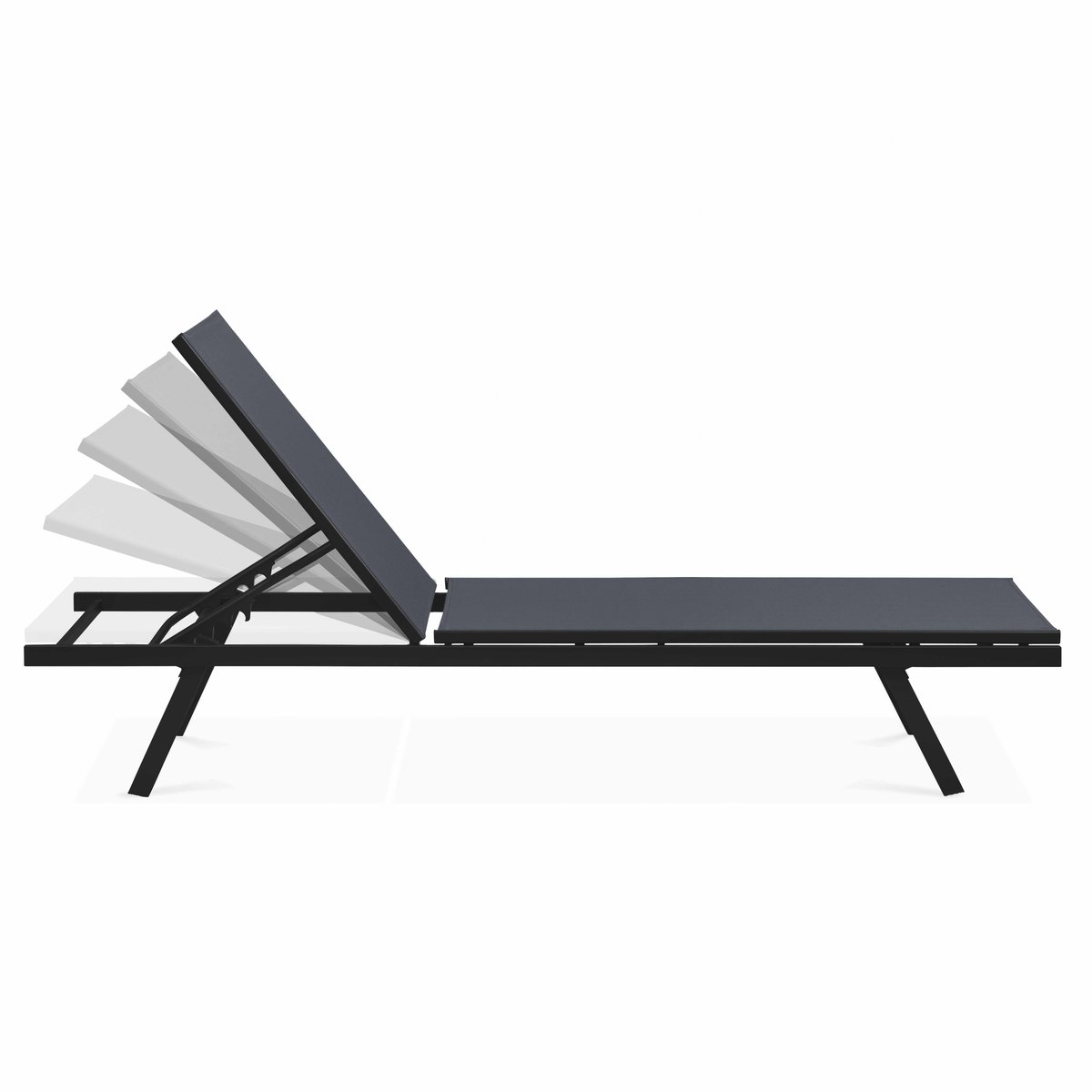 Lot de 2 bains de soleil pliant TAHITI gris, OVIALA
