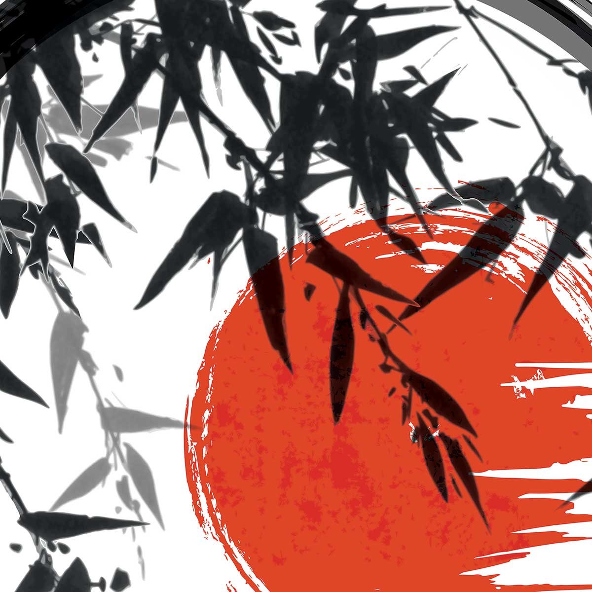 Tableau zen circle japon et bambous tableau alu dibond, HEXOA