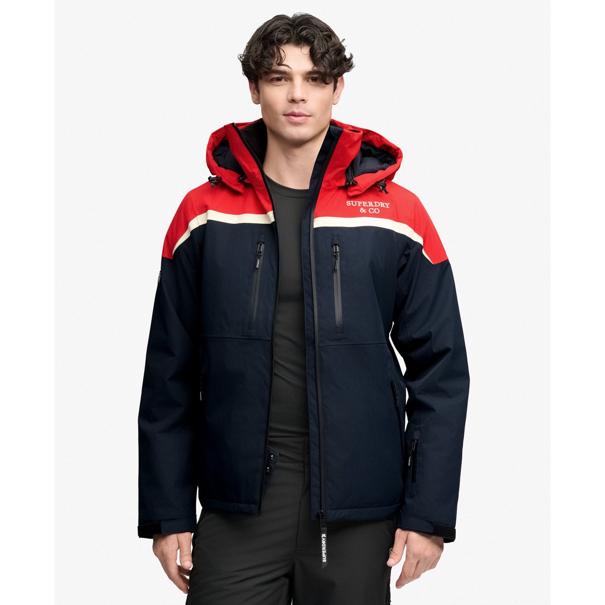 Veste de Ski à Capuche Coupe Décontractée bleu marine éclipse/plomb re, SUPERDRY