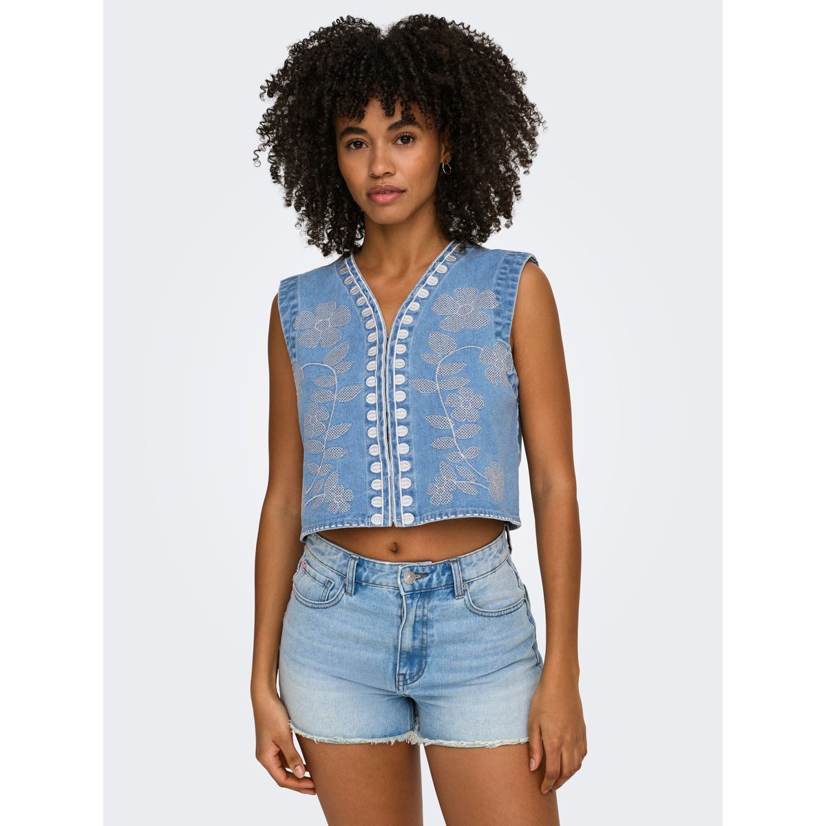 Veste En Jean Sans Manches light blue denim, ONLY