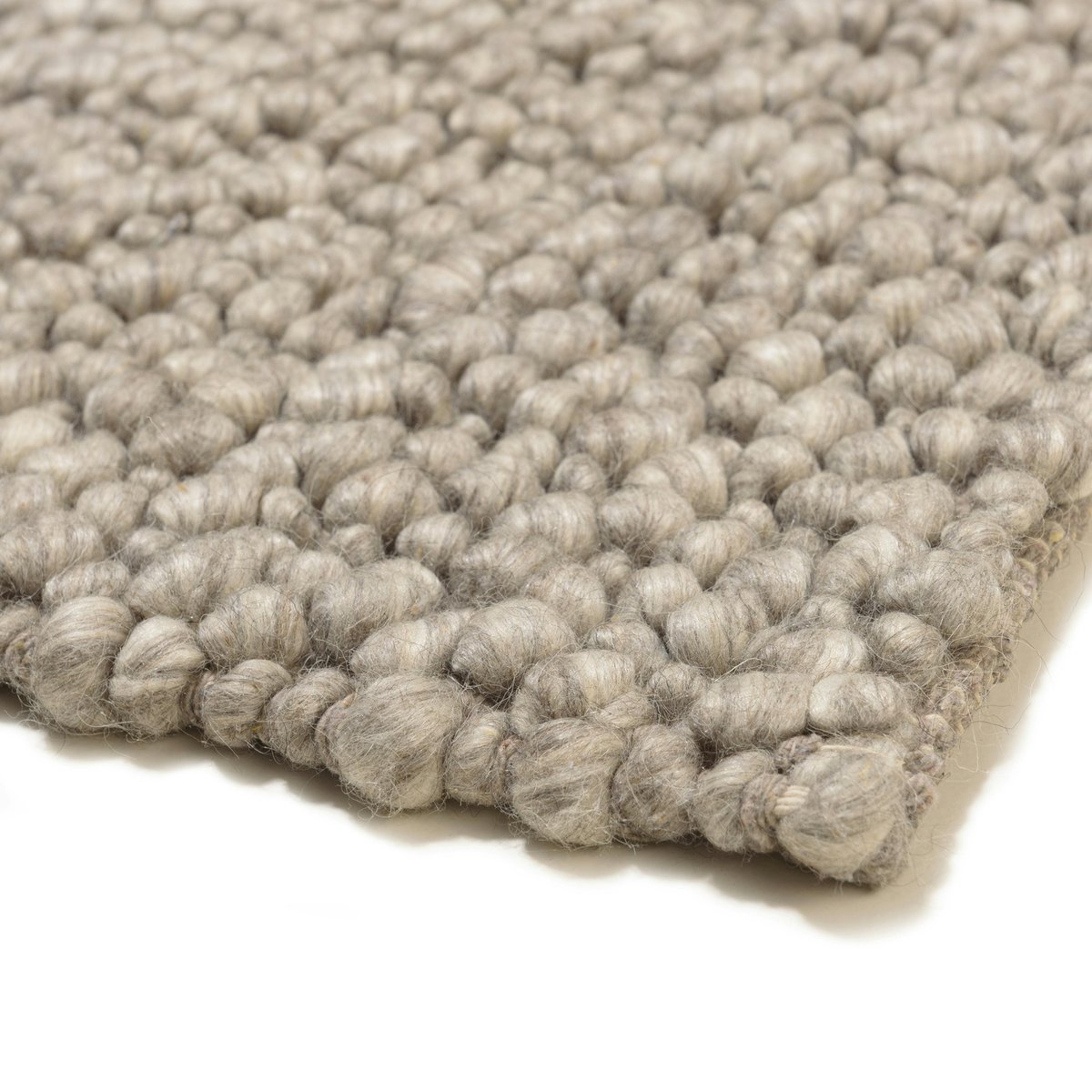 Tapis rectangulaire 160 x 230 cm laine bouclettes taupe taupe, PIER IMPORT