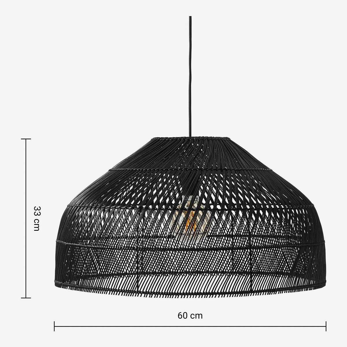 MADE.COM Java X-Large Woven Easyfit Pendant Light Shade black, MADE