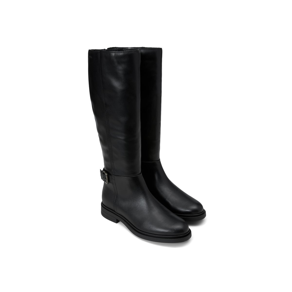 Bottes à tige haute, modèle Paula en cuir de veau de première qualité noir, MARC O'POLO