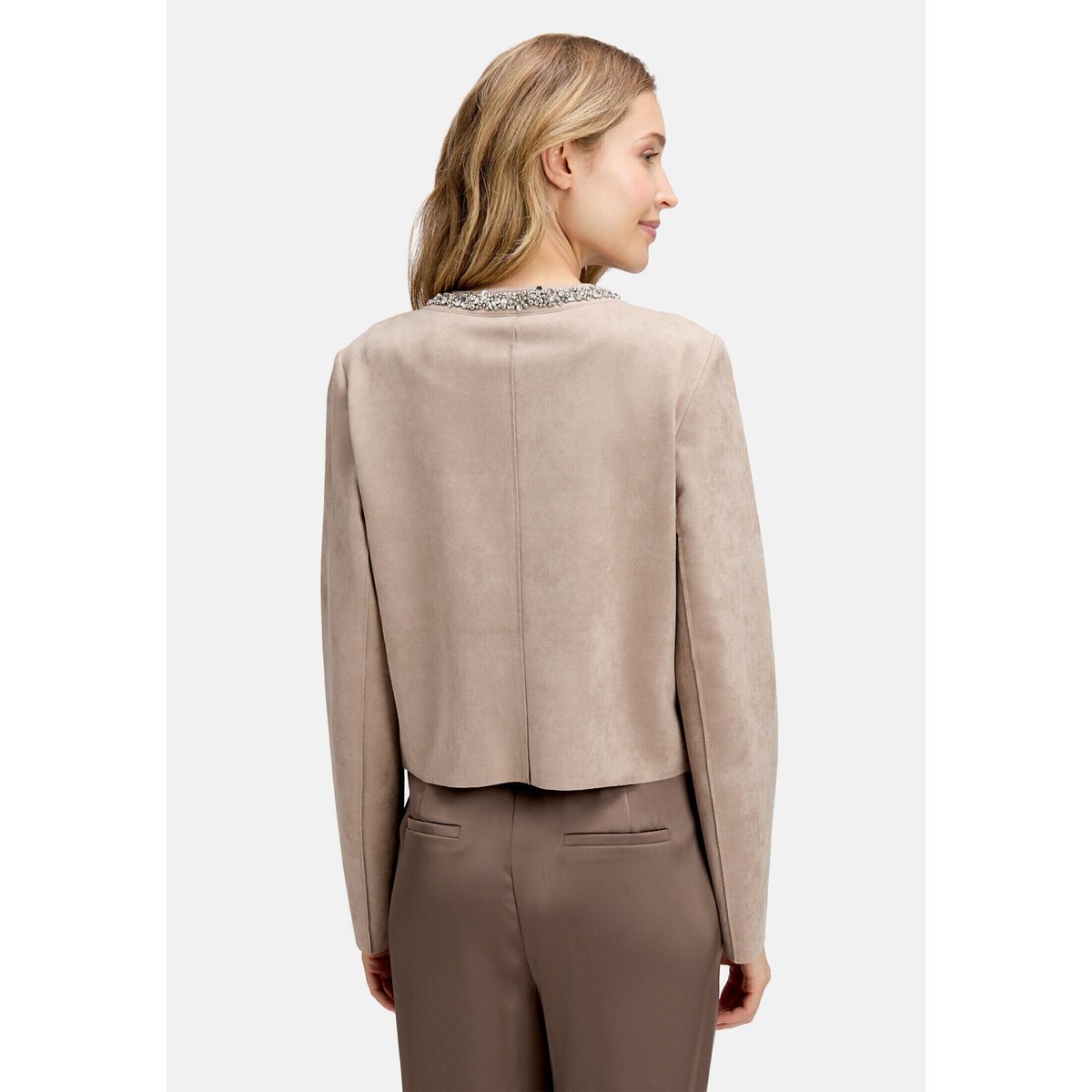 Veste blazer à poches plaquées taupe, BETTY BARCLAY