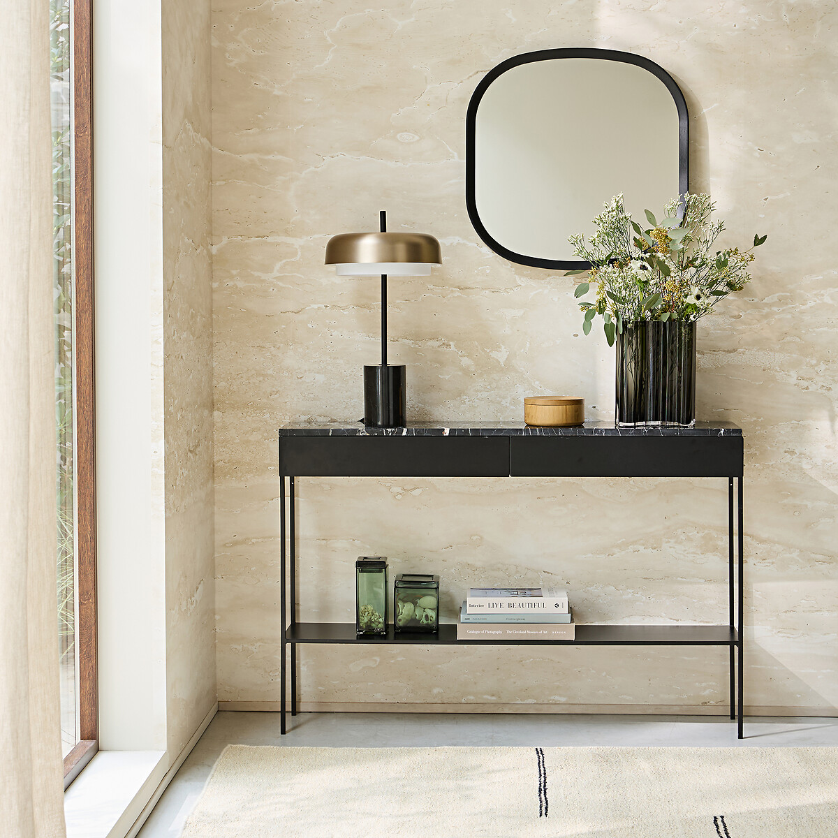 Fébée Marble & Metal Console Table black, AM.PM