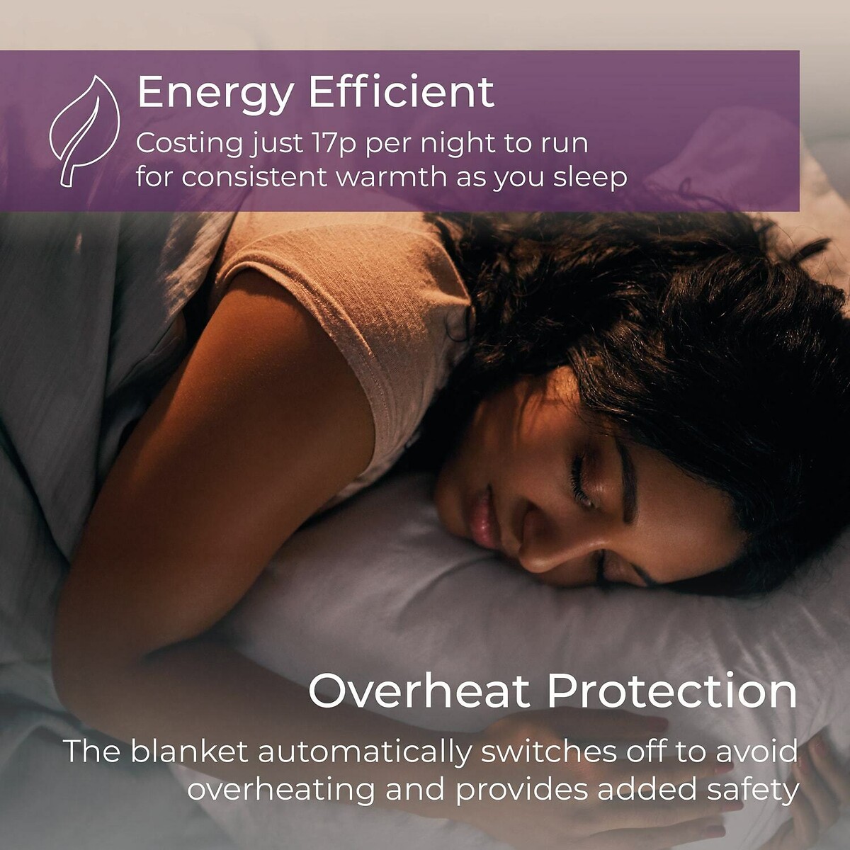 Single Fitted Electric Blanket white, CARMEN