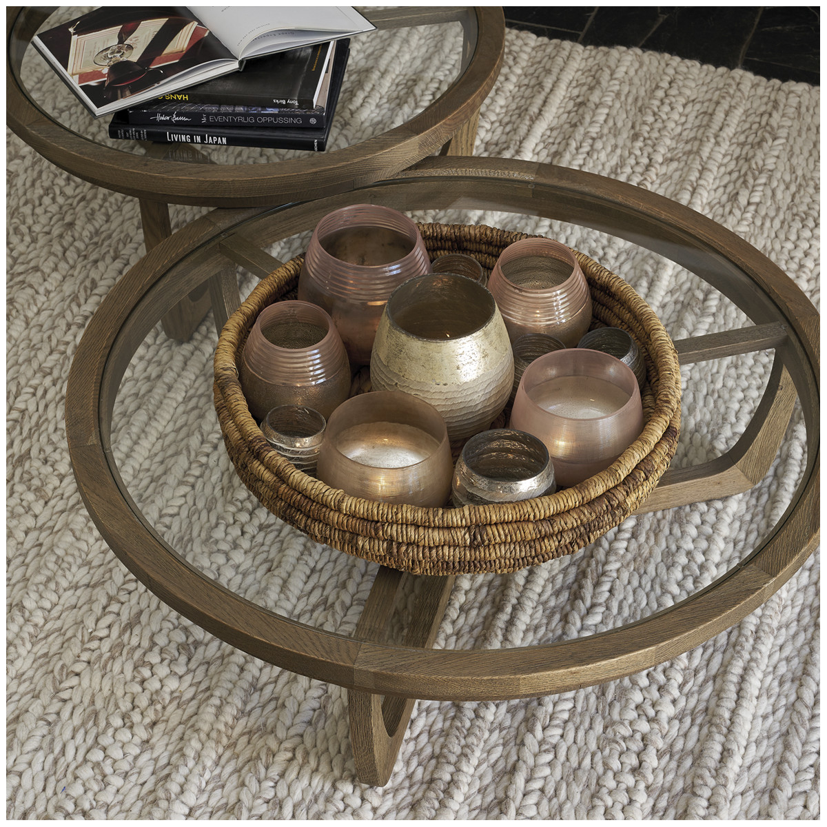 Table basse en chêne beige, BLANC D’IVOIRE