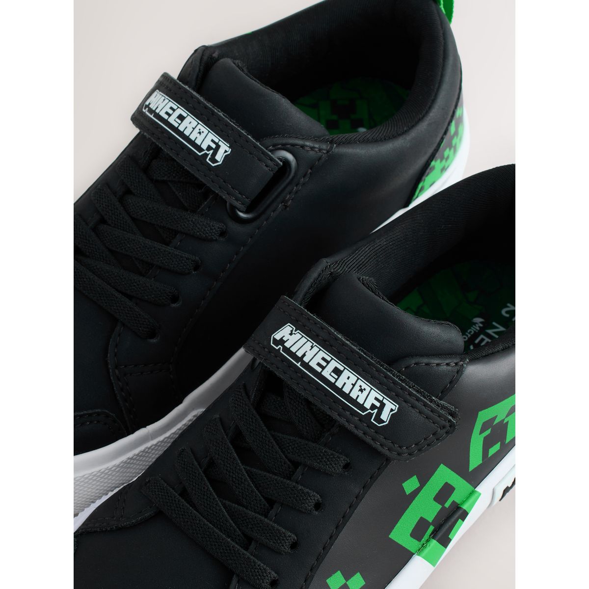 Baskets à lacets élastiques minecraft noir, NEXT
