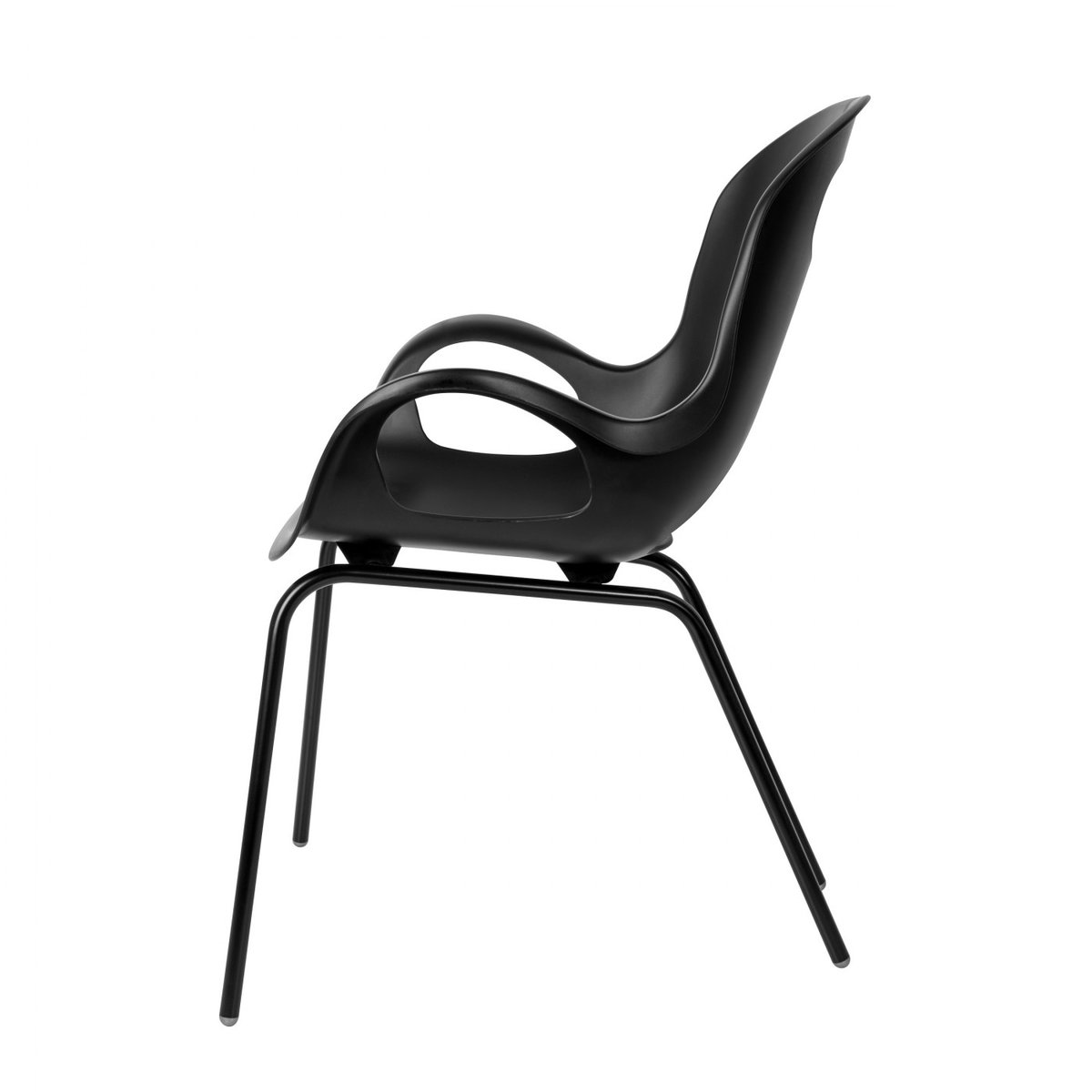 Chaise avec accoudoirs empilable Oh noir, UMBRA