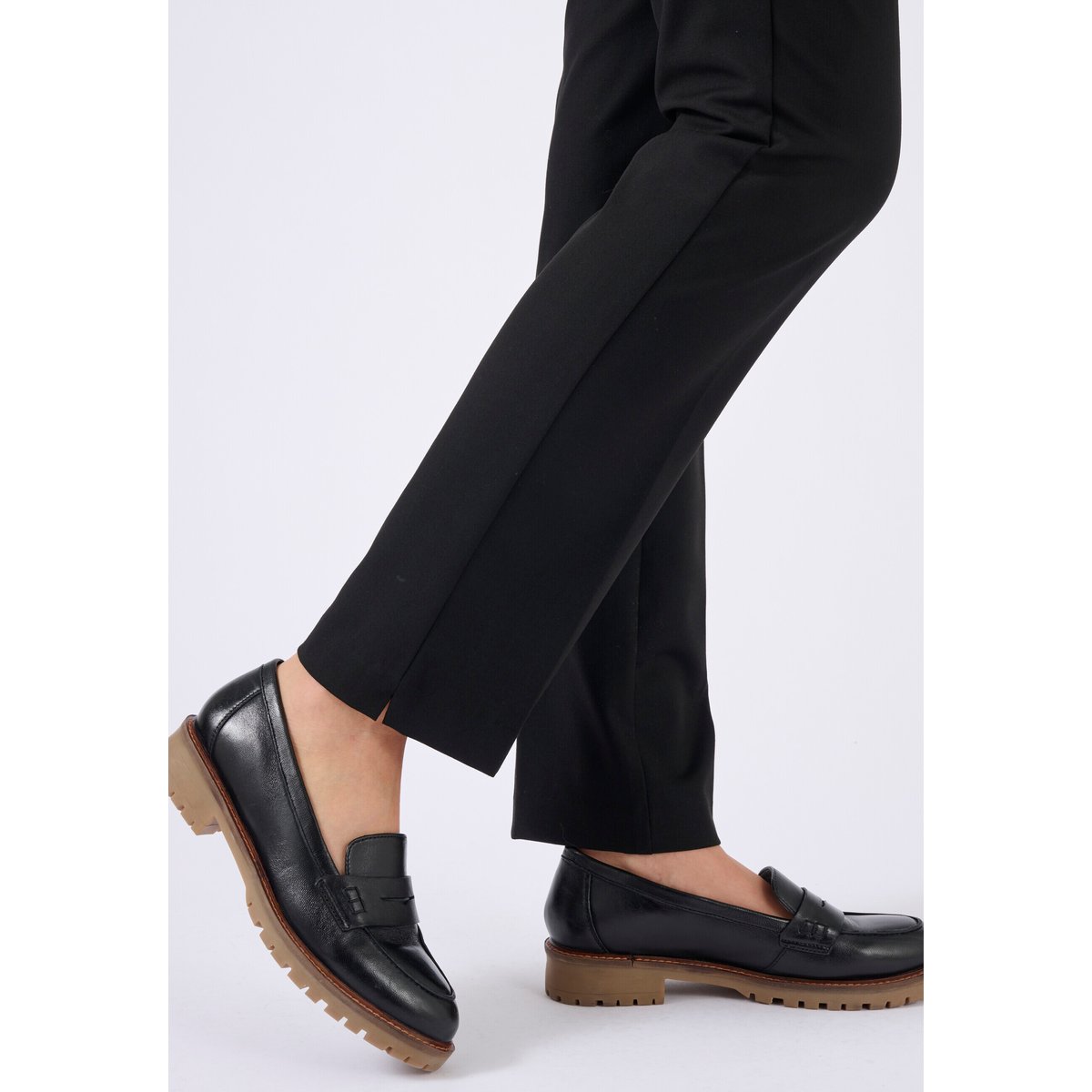 Pantalon cigarette mélange laine noir, DAMART