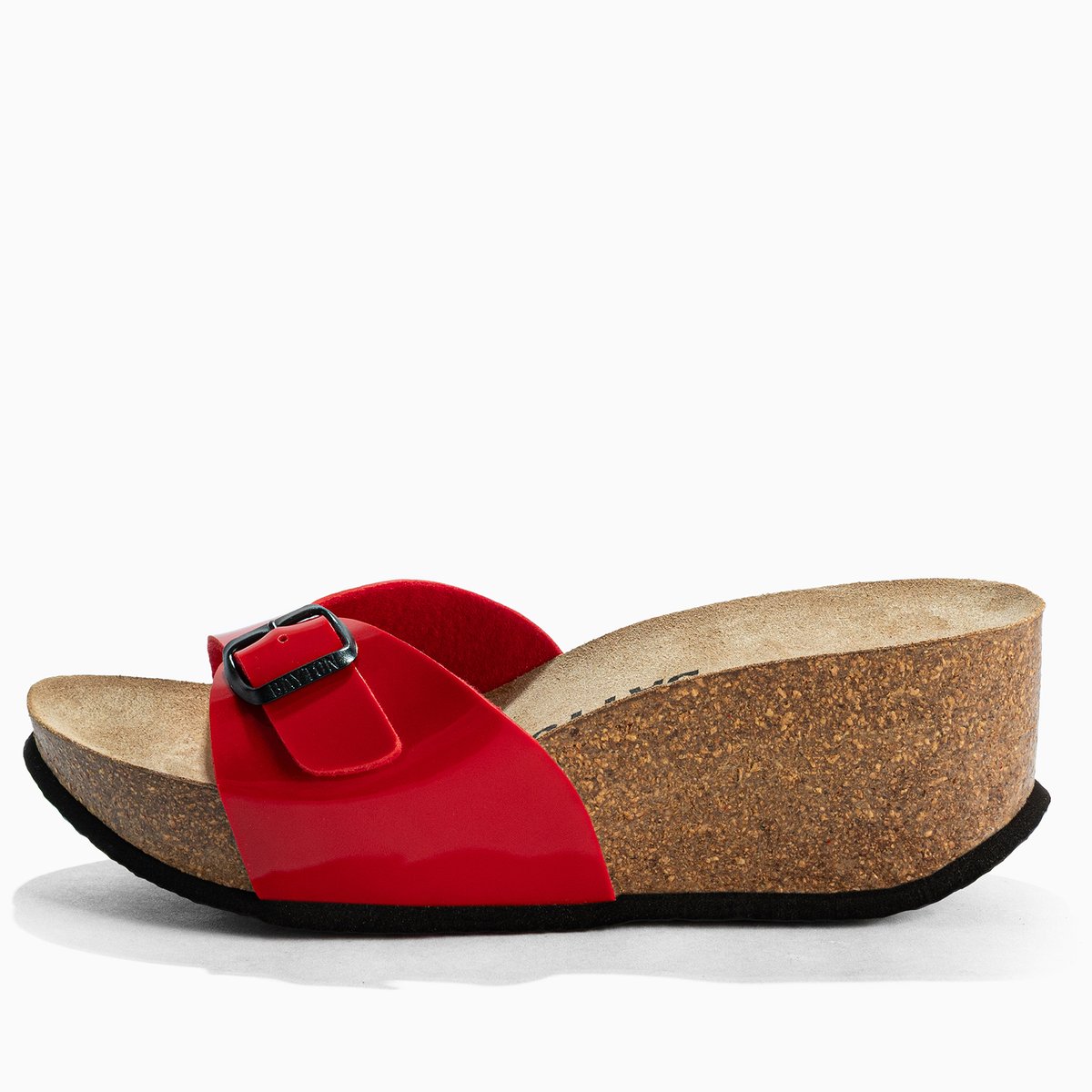 Sandales compensées LUNA rouge, BAYTON