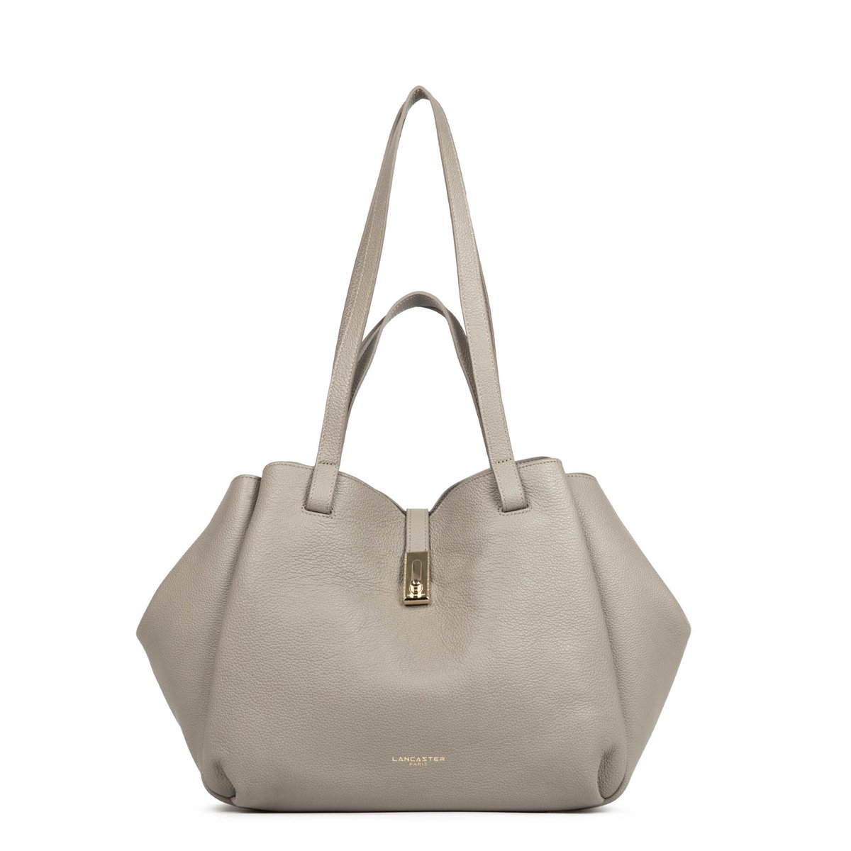 Grand sac cabas épaule MILANO HORIZON mastic, LANCASTER