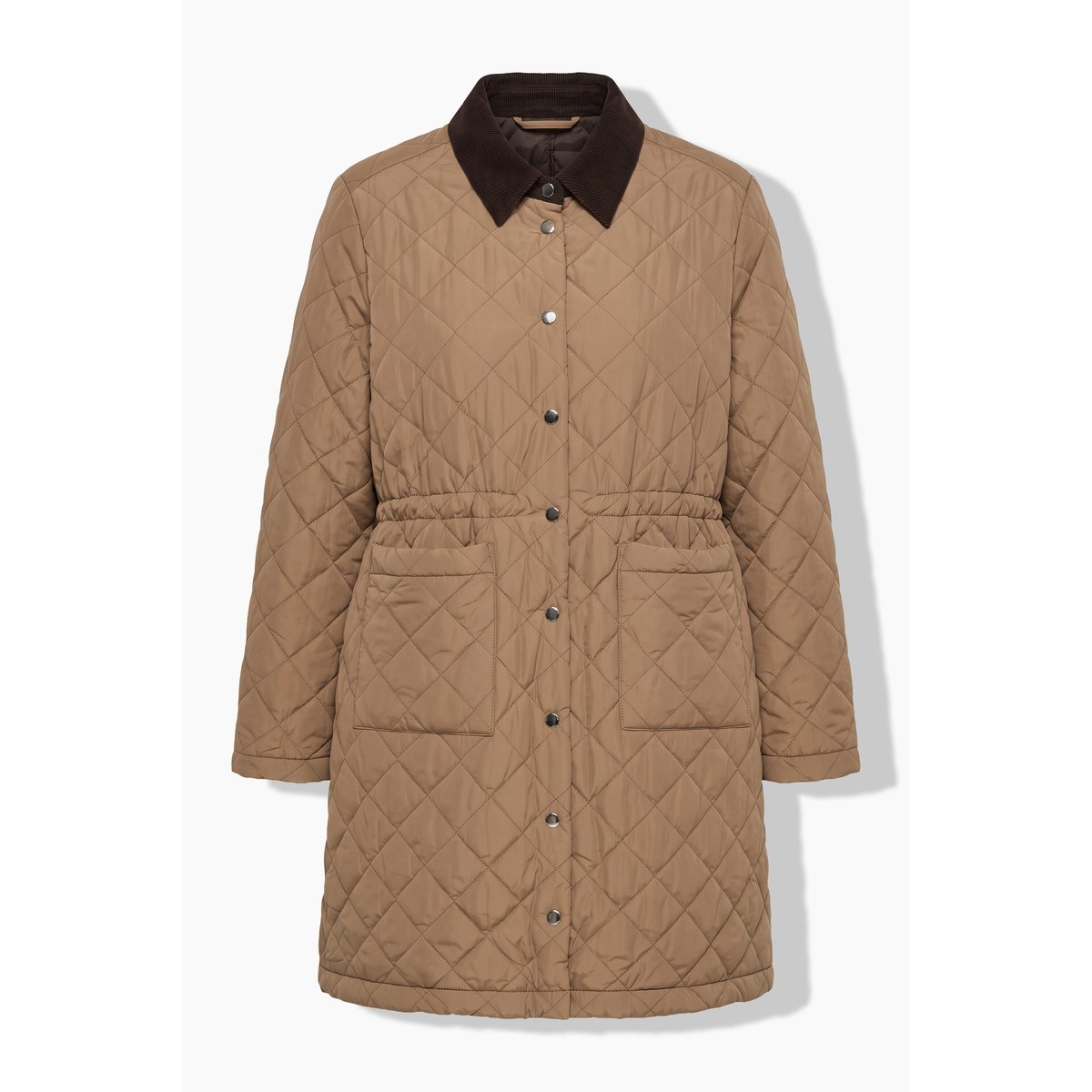 Manteau matelassé, coupe trapèze argile brun, STUDIO UNTOLD