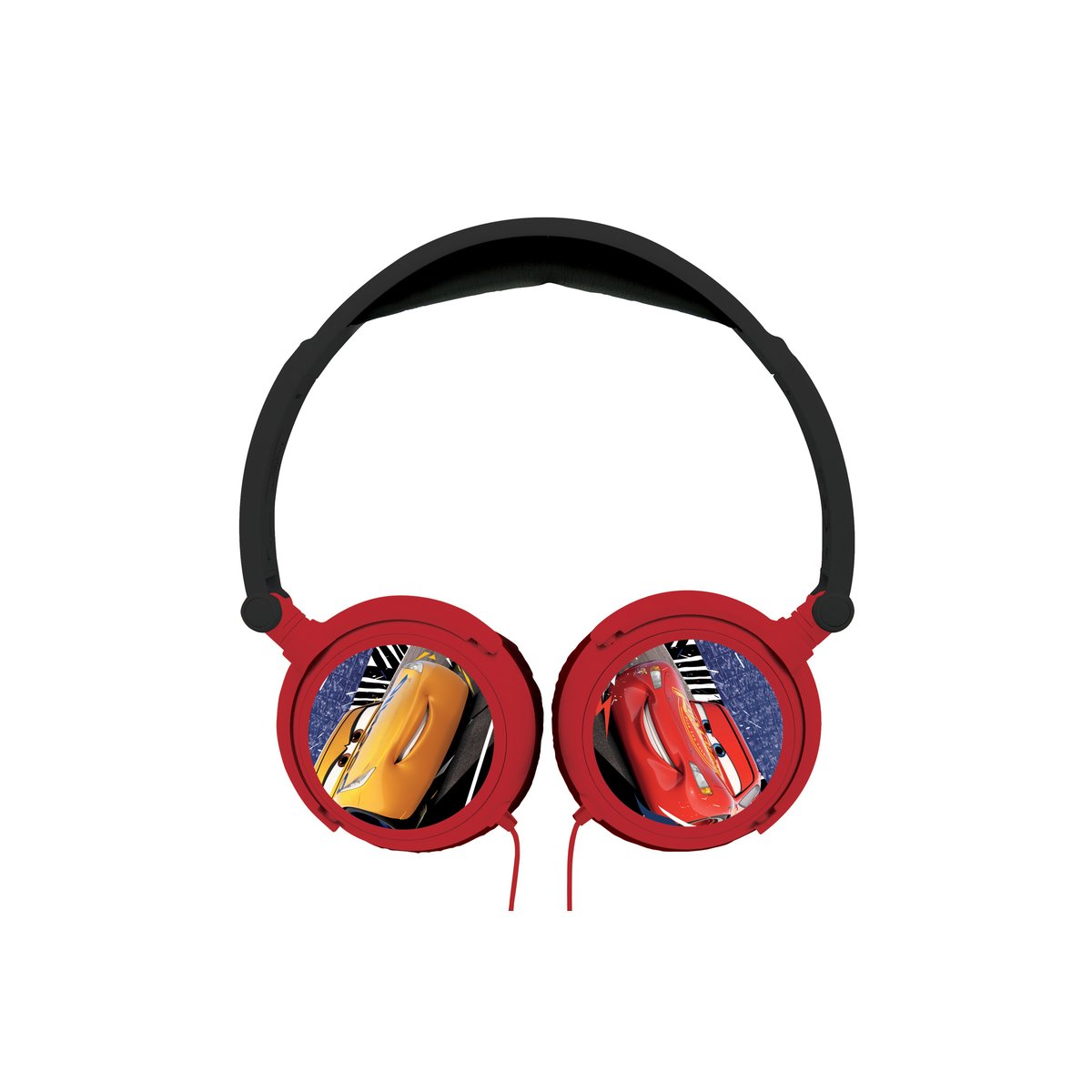 Casque stéréo filaire pliable avec limitation de volume d'écoute Disney Cars rouge, LEXIBOOK