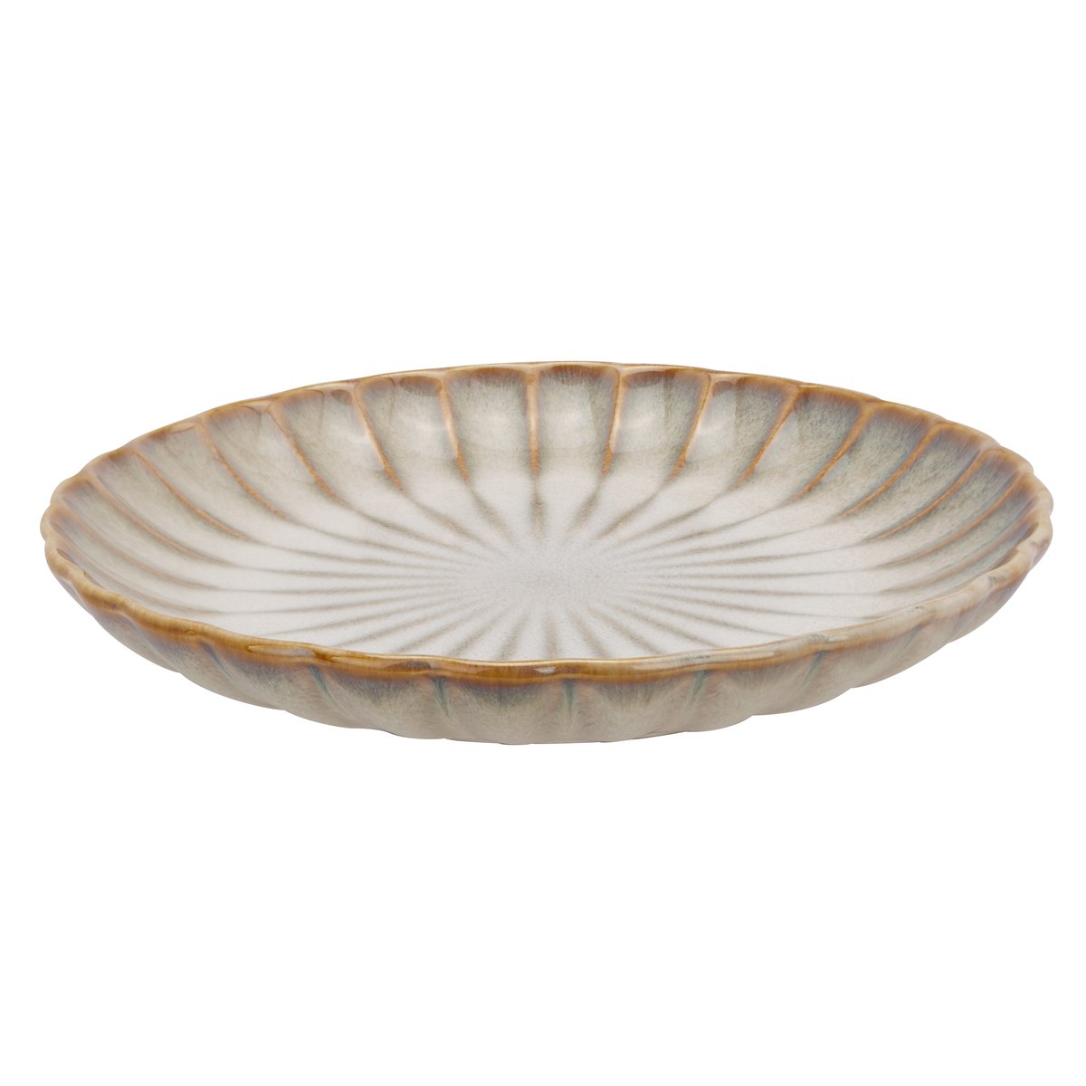 Lot de 4 assiettes à desserts en grès, ASTERA nacre, COSY&TRENDY