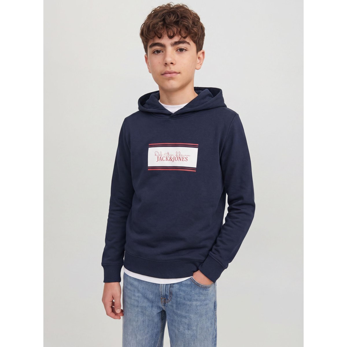 Sweat À Capuche navy blazer 1, JACK & JONES JUNIOR